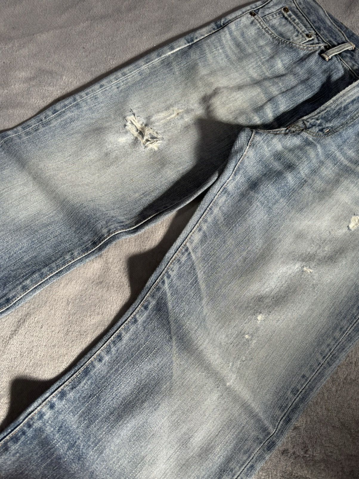 Edwin × Vintage Edwin XV441 Bootcut Flared Natural Distressed Jeans Size US 30 / EU 46 - 5 Thumbnail
