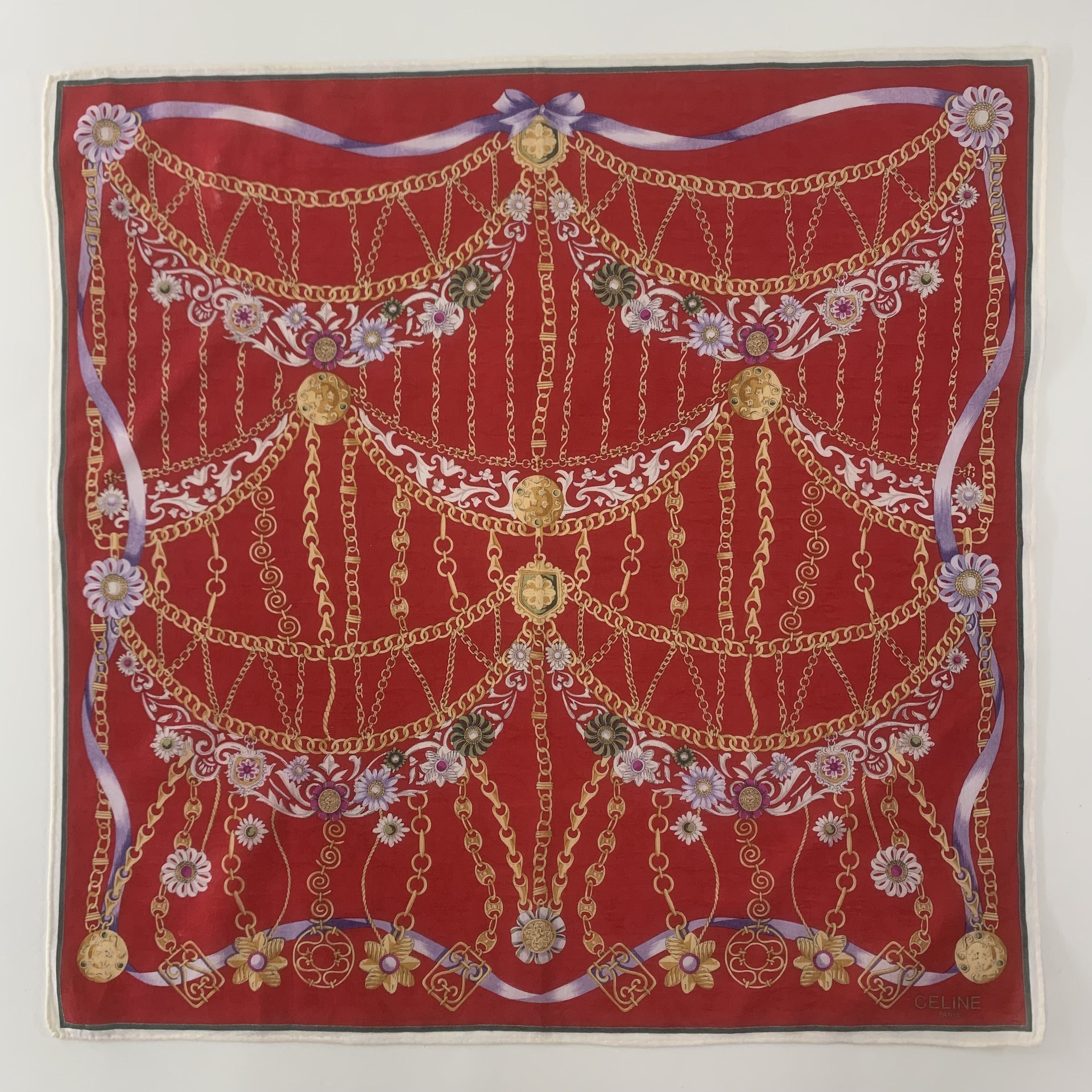 Celine Celine Handkerchief Bandana Neckerchief Pocket Square TB1112 Size ONE SIZE - 2 Thumbnail