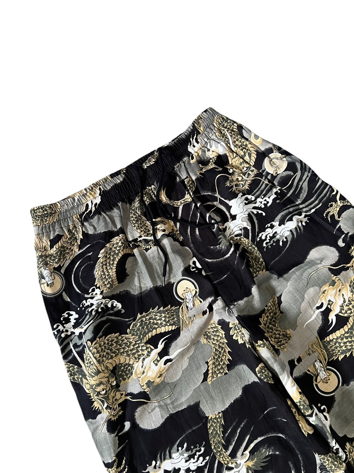 Japanese Brand Dragon Motif Drawstring Pants Size US 30 / EU 46 - 4 Thumbnail