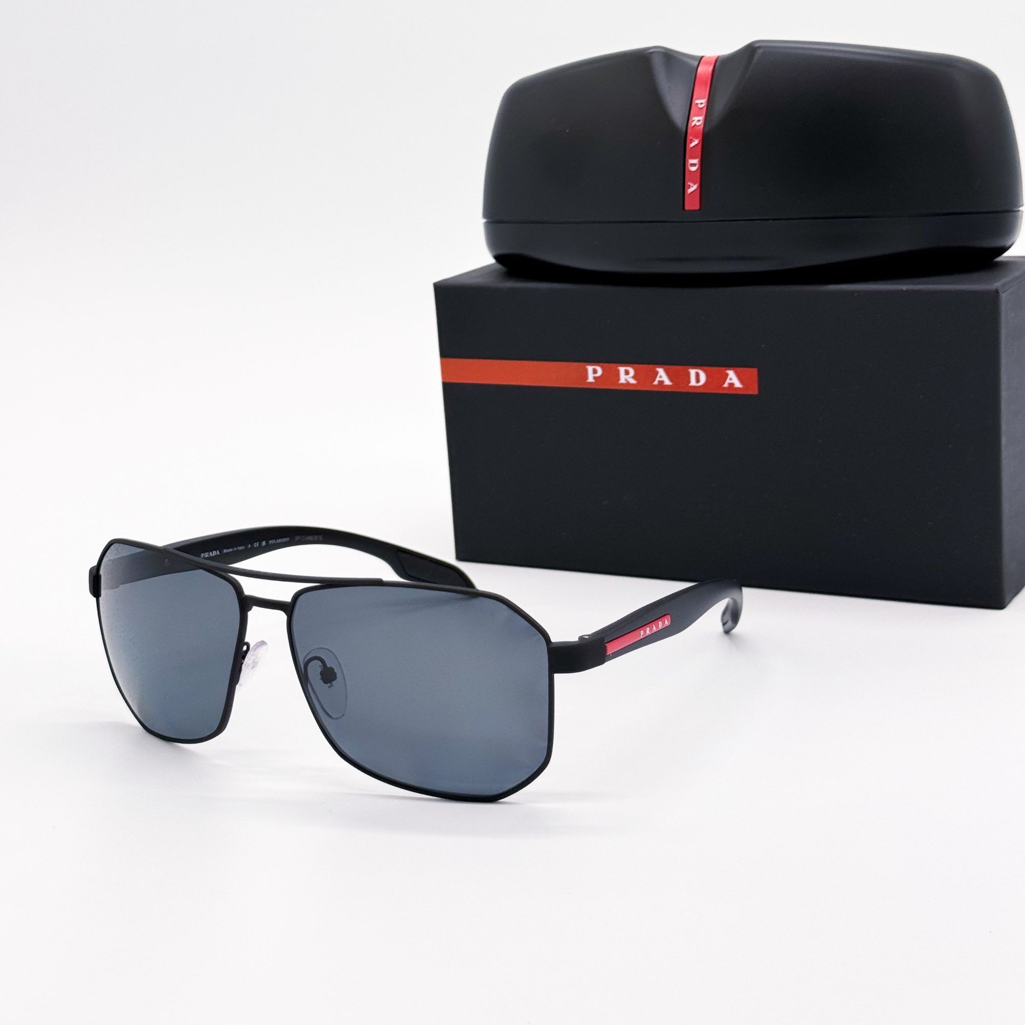 Prada NEW PRADA SPR A55 15N5S0 RIMLESS GOLD GREY PRA55S SUNGLASSES