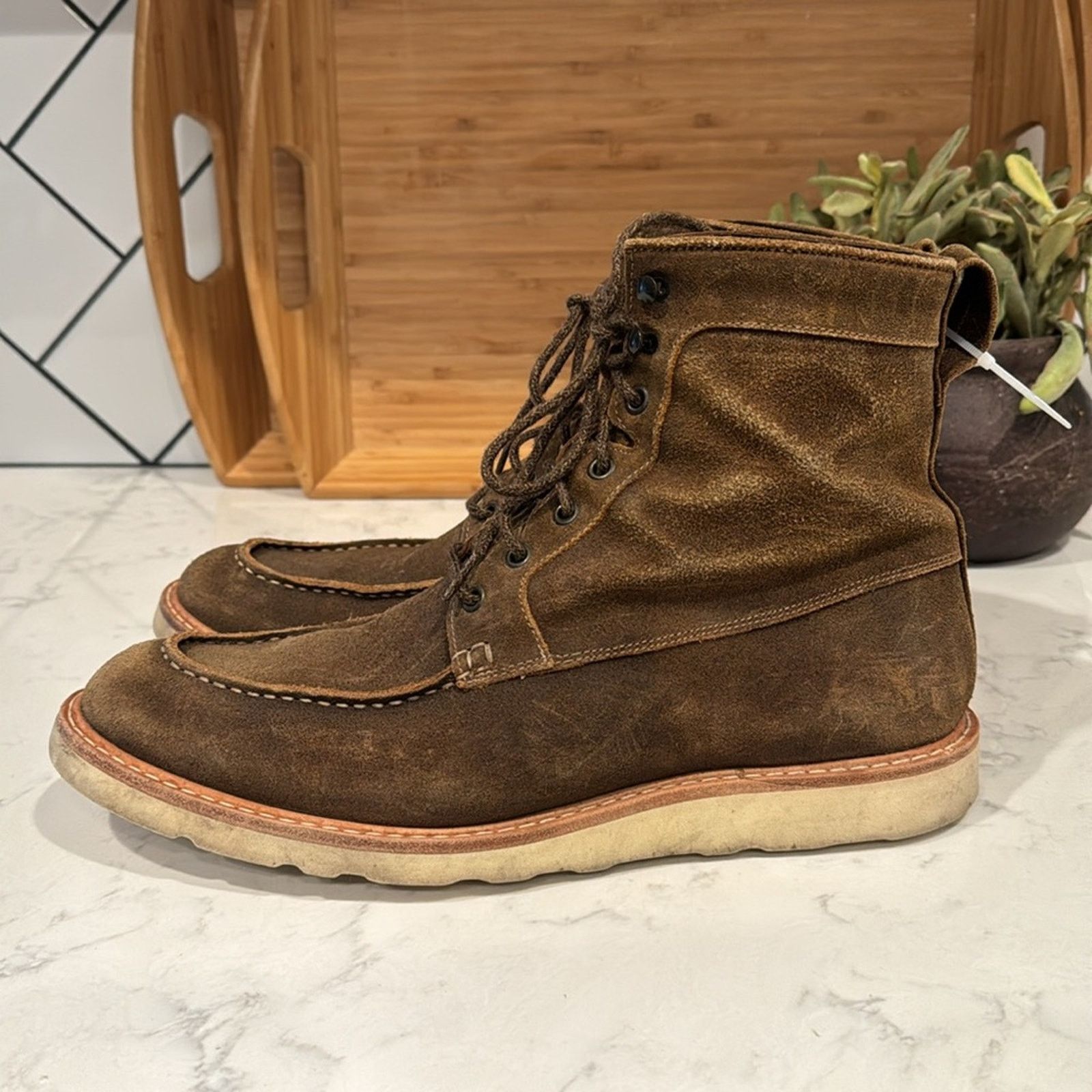 Nisolo Nisolo Mateo Boots Distressed Leather Moc Toe Stitch size 12 Size US 12 / EU 45 - 4 Thumbnail