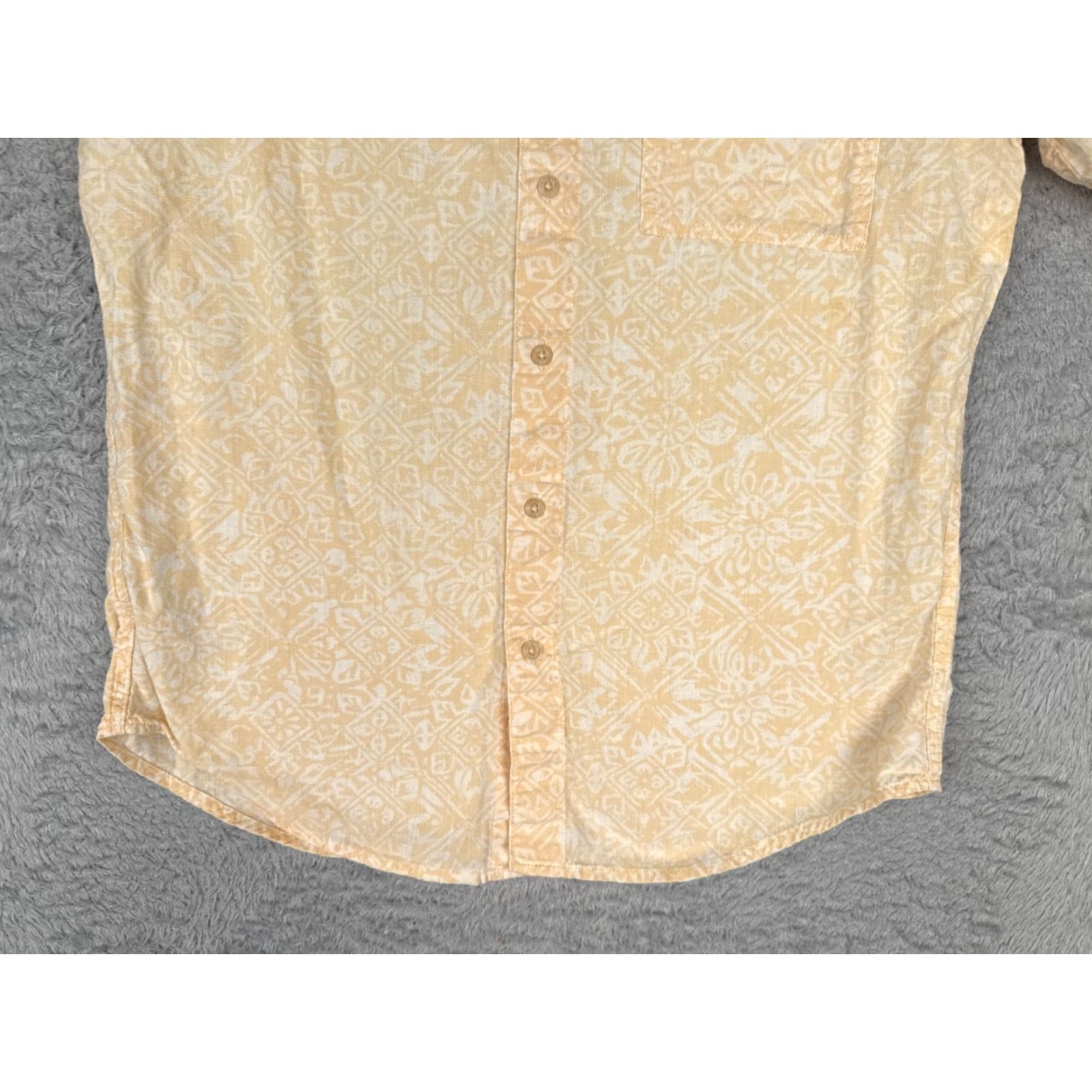 Eddie Bauer Eddie Bauer Shirt Men Small Yellow Floral Linen Blend Pocket Hawaiian Button Up Size US S / EU 44-46 / 1 - 5 Thumbnail