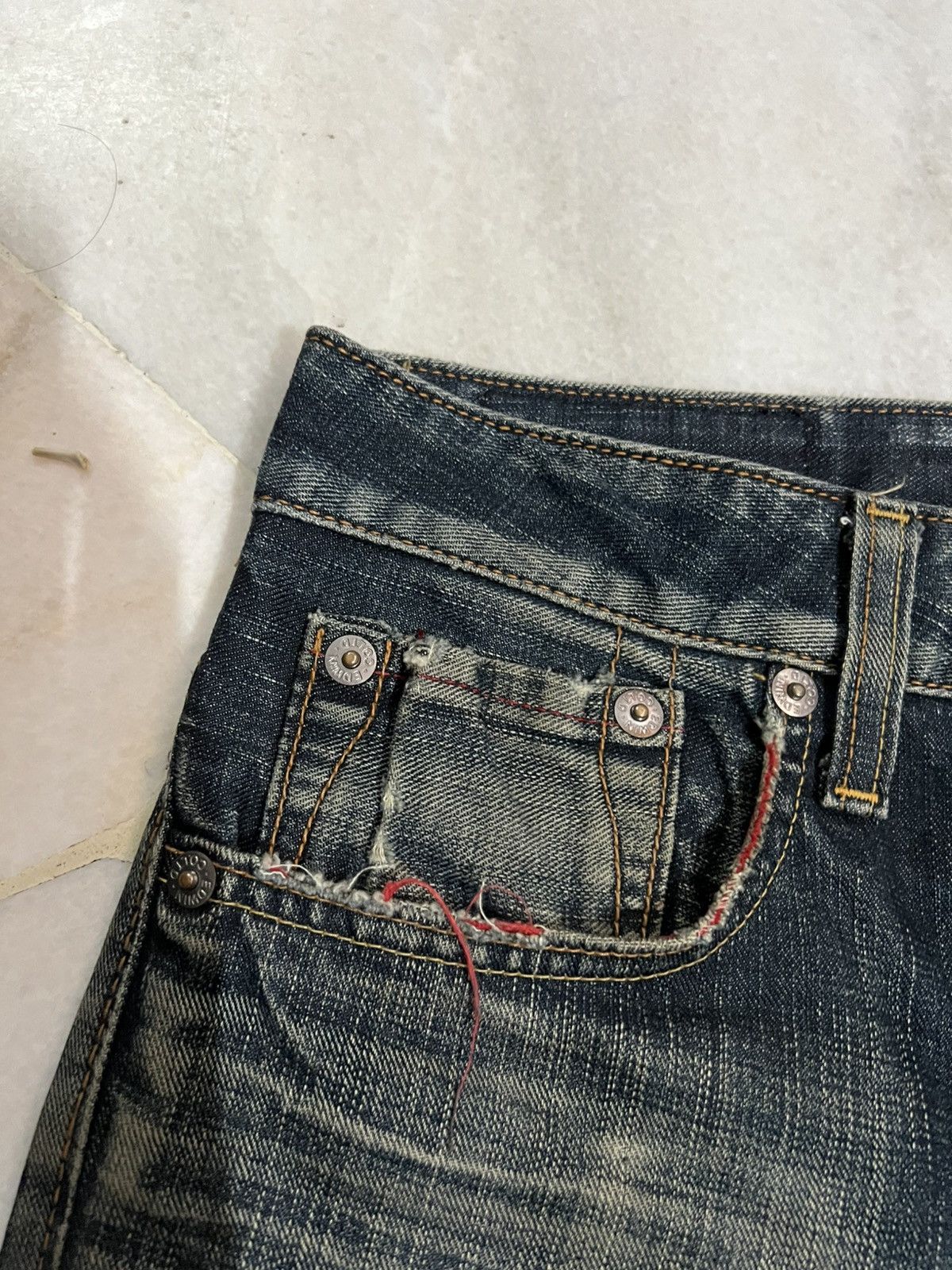 Edwin × Japanese Brand FLARE 90’S EDWIN 503 BLUE TRIP DISTRESS JEANS Size US 31 - 10 Thumbnail