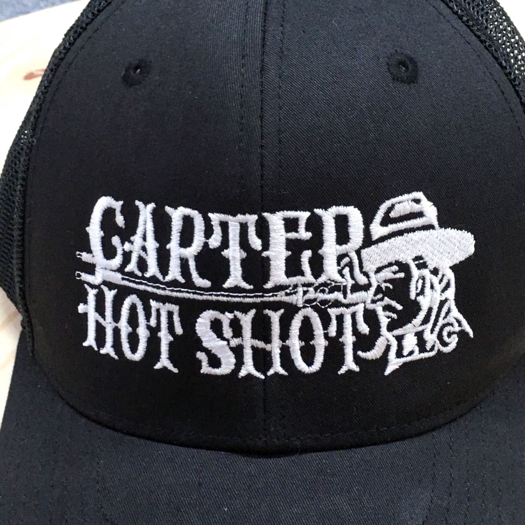 Vintage Carter Hot Shot Richardson Trucker Hat Men Black OS Curved Brim Embroidered Logo Size ONE SIZE - 4 Thumbnail
