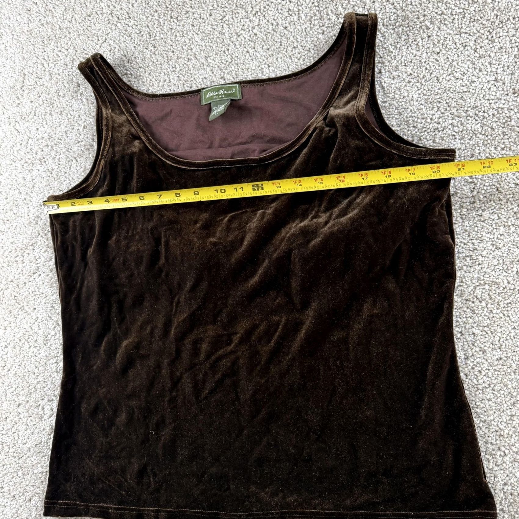 Eddie Bauer Y2K Eddie Bauer Tank Top Womens XL Brown Velvet Stretch Scoop Neck Sleeveless Size XL / US 12-14 / IT 48-50 - 5 Thumbnail