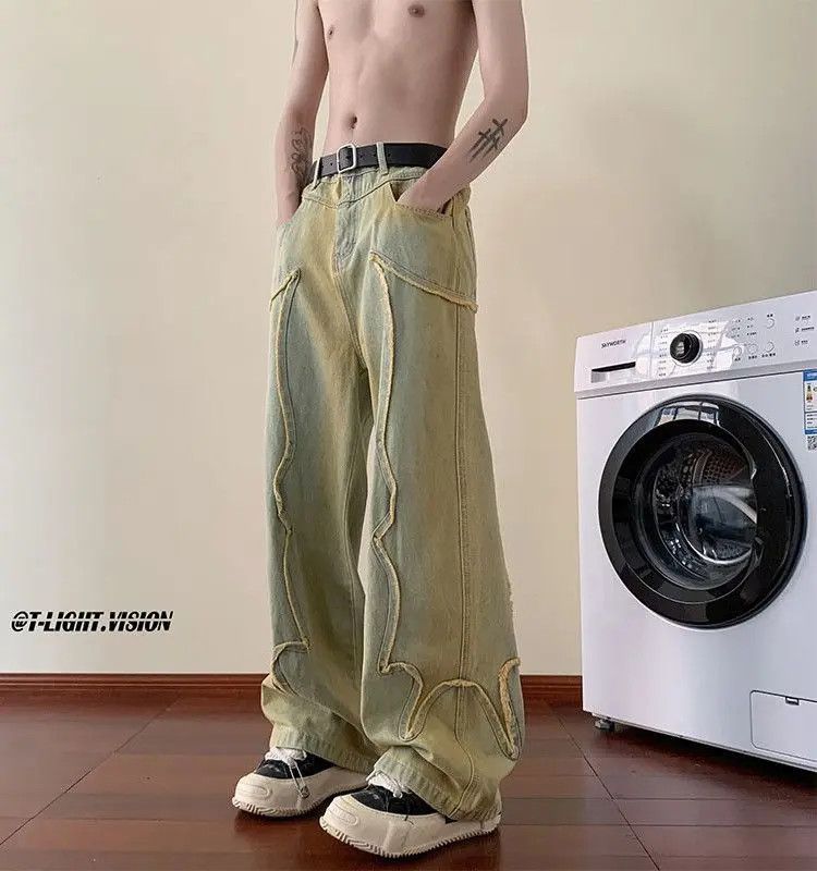 Japanese Brand Retro washed loose fitting straight leg jeans Size US 30 / EU 46 - 4 Thumbnail