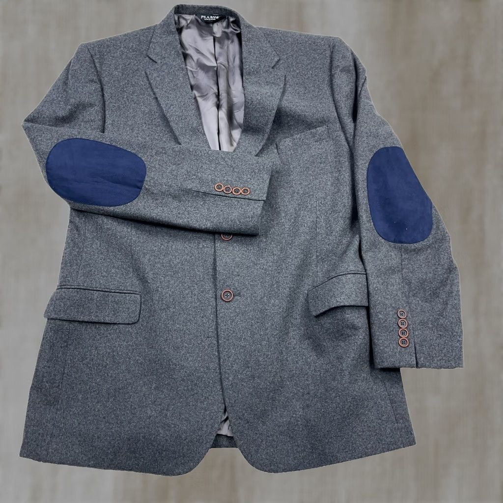Jos. A. Bank Jos. A. Bank Blazer Men Gray Wool 2-Button Single-Breasted Mid-Length Jacket Size 48L Regular Fit Notch Lapel - Wool/Lining Handcrafted? No (omit) Size 46R - 1 Thumbnail