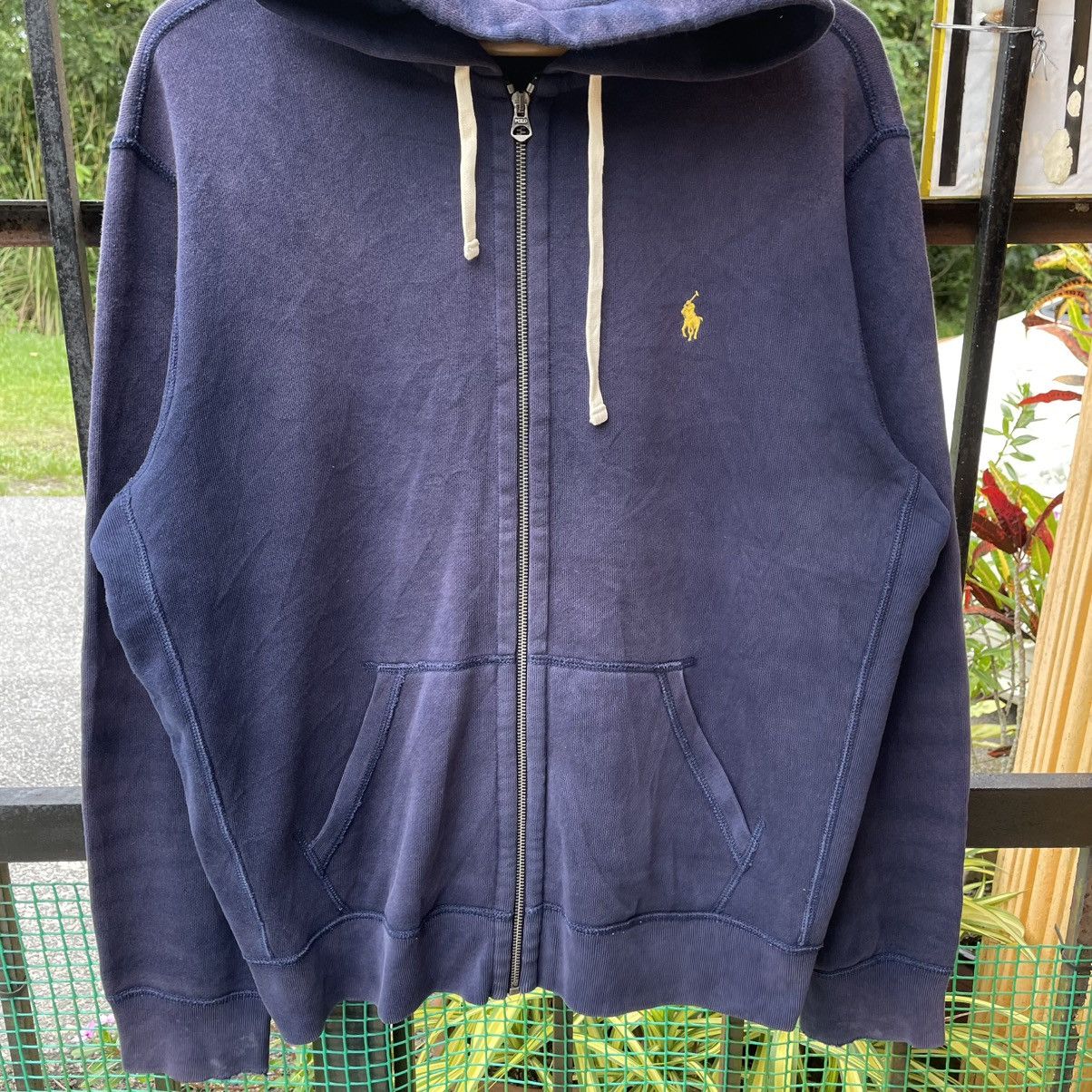 Polo Ralph Lauren 🔥Polo Ralph Lauren Full Zipper Distress Faded Sweater Hoodie Size US L / EU 52-54 / 3 - 5 Thumbnail