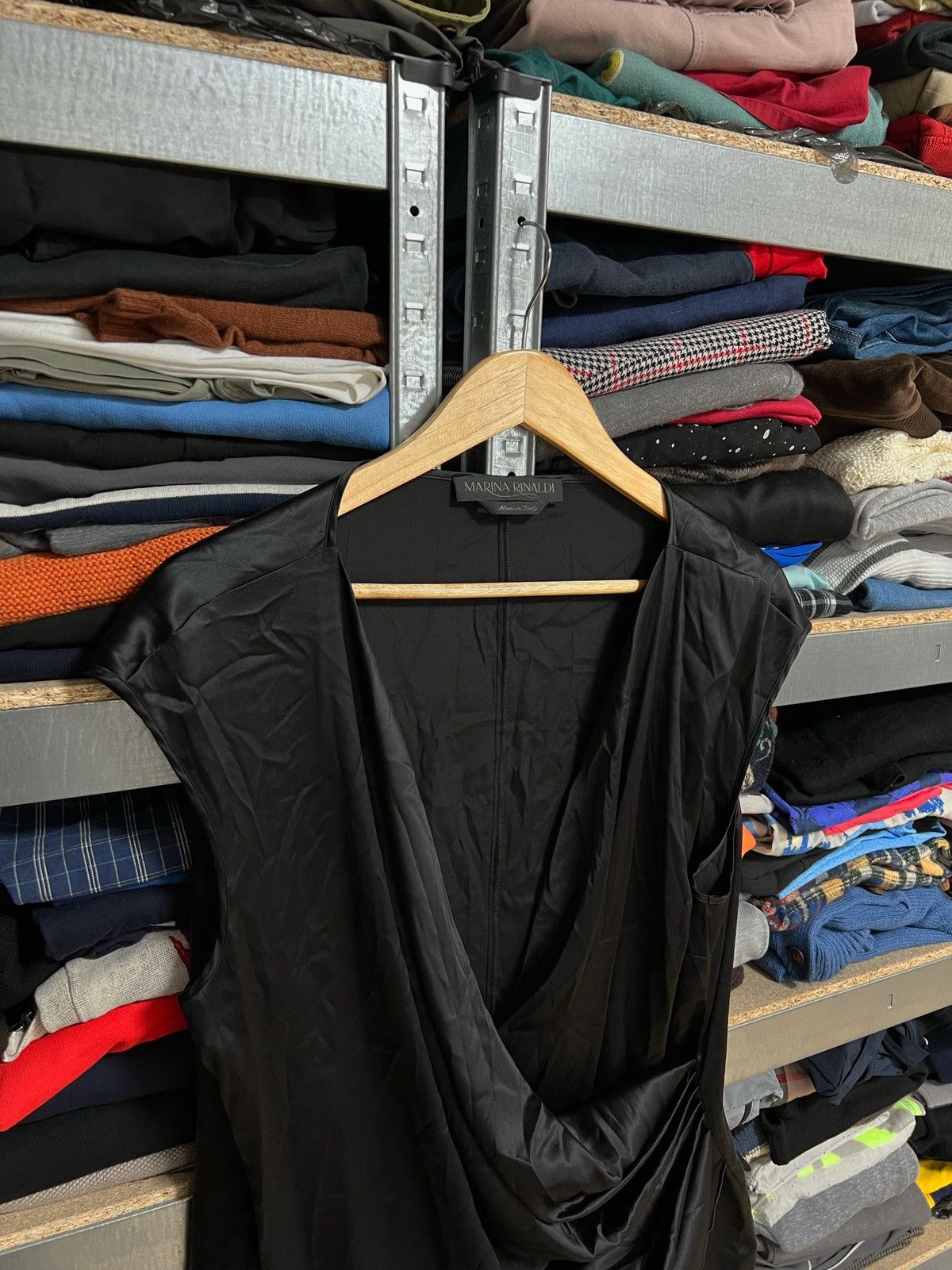 Marina Rinaldi Marina Rinaldi Black Draped Tunic Top Blouse Italy Elegant Size M / US 6-8 / IT 42-44 - 2 Thumbnail