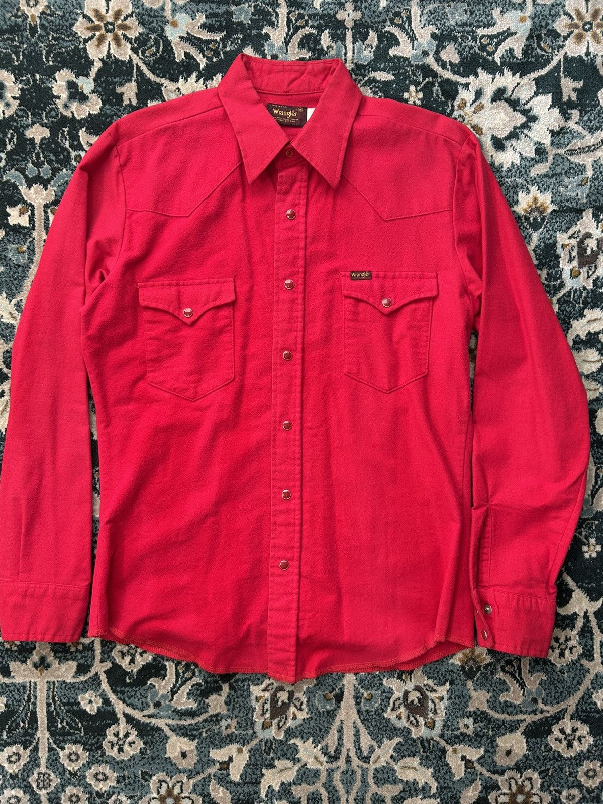 Wrangler Wrangler Red Western Snap Shirt USA Made 70s–80s M Rare Size US M / EU 48-50 / 2 - 1 Thumbnail