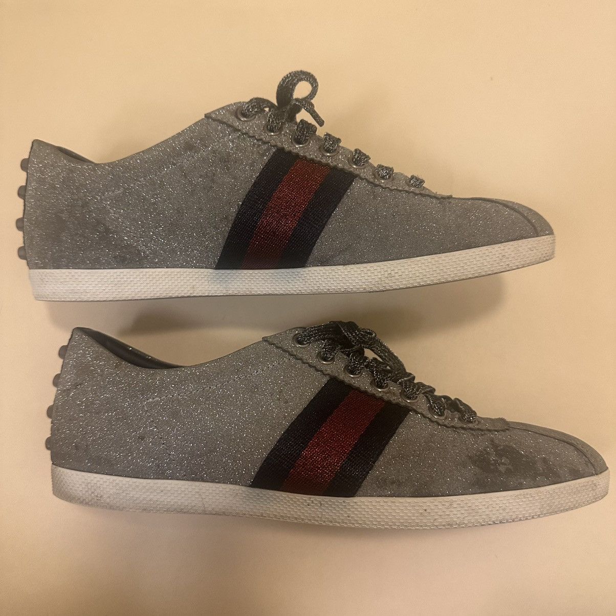 Gucci Gucci Silver Glitter Sparkle Crystal Sneakers 8 9.5 10 9 Size US 9.5 / EU 42-43 - 5 Thumbnail
