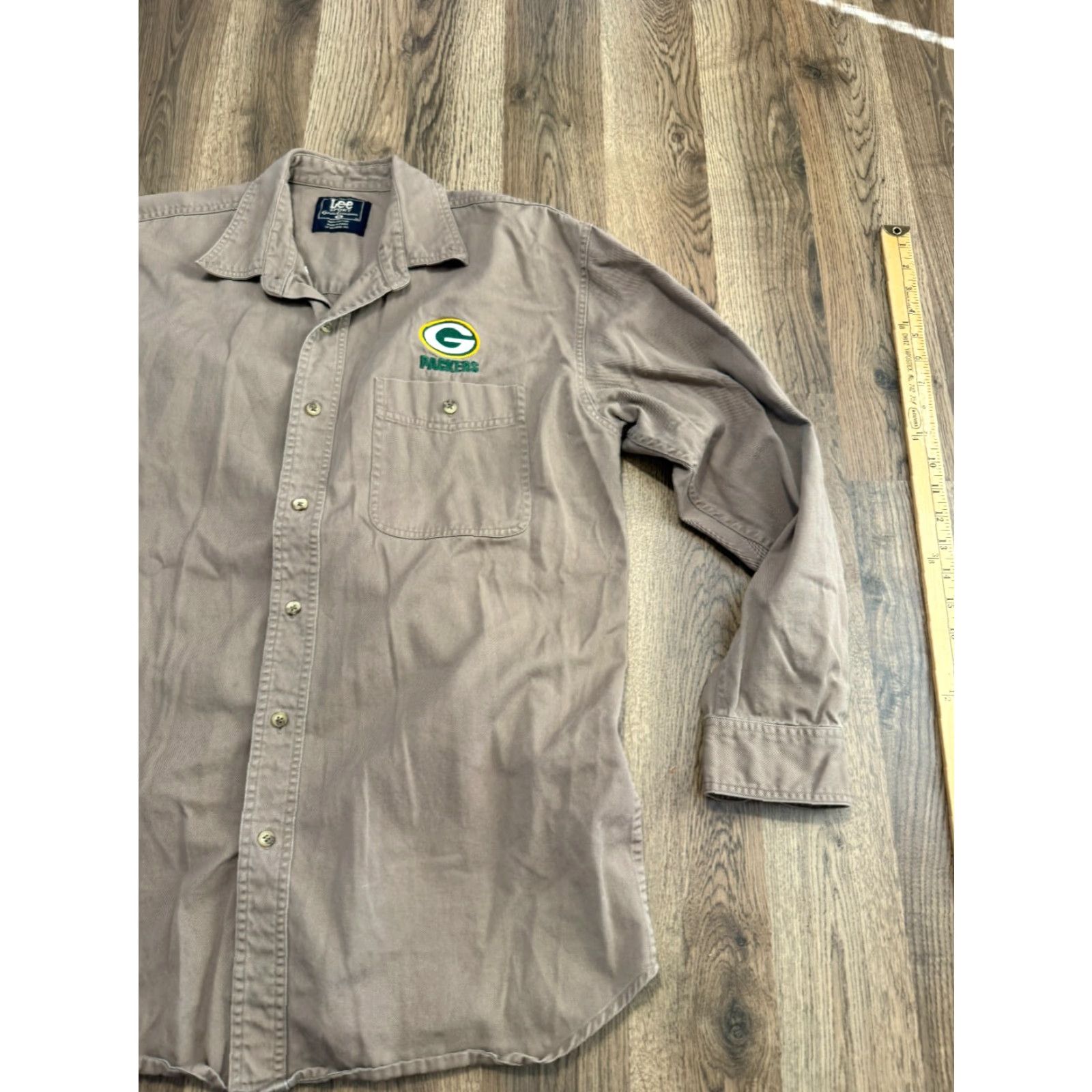 Lee Lee Sport Shirt Men's Medium Long Sleeve Button Up Wisconsin Green Bay Packers Shirt Size US M / EU 48-50 / 2 - 3 Thumbnail