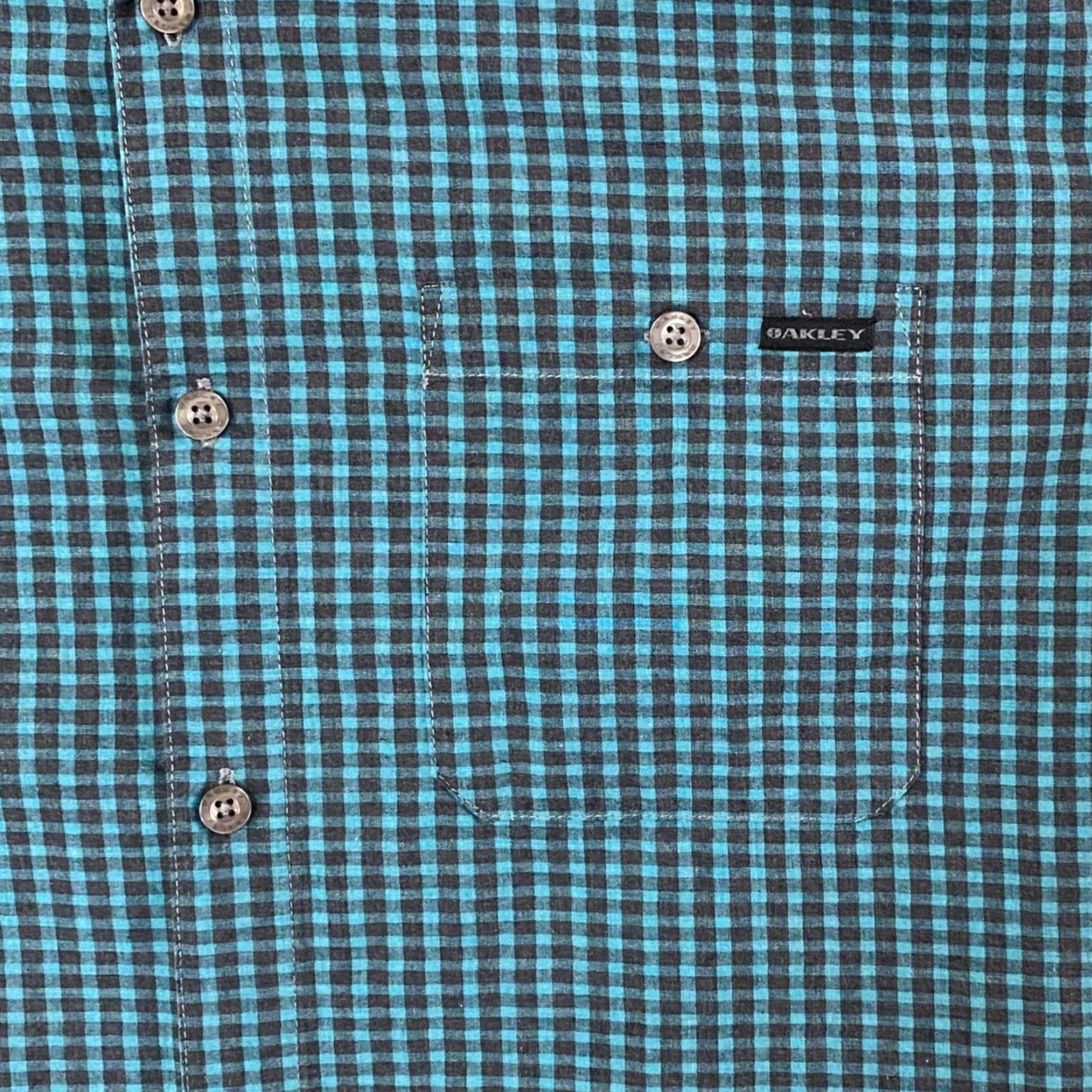 Oakley Oakley Button-Up Shirt Blue Teal Check Short-Sleeve Men's XXL Casual Button-Down Size US XXL / EU 58 / 5 - 7 Thumbnail