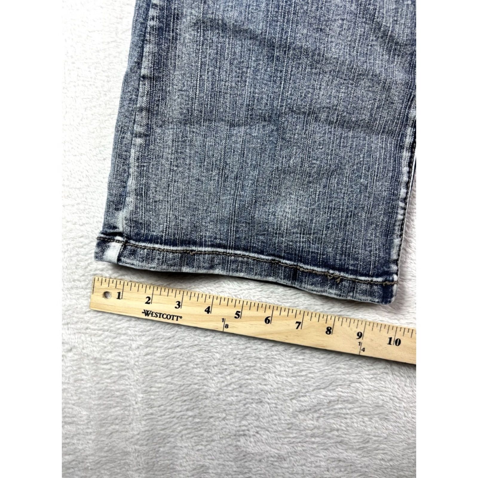 Vintage Flavour by Bubblegum Jeans Women 14P Flared Blue Wash Denim 5-Pocket Stretch Medium Wash Vintage: No 80s 90s Womens Size ONE SIZE - 5 Thumbnail