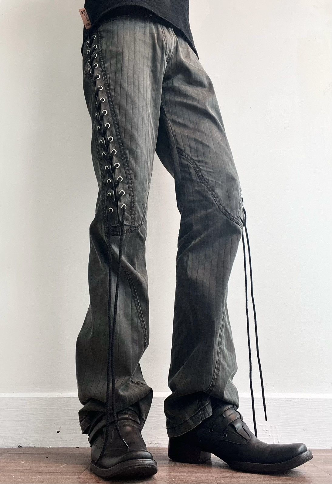 semanticdesign 2000s Semantic Design Lace Up Flared Pants Size US 33 - 1 Thumbnail