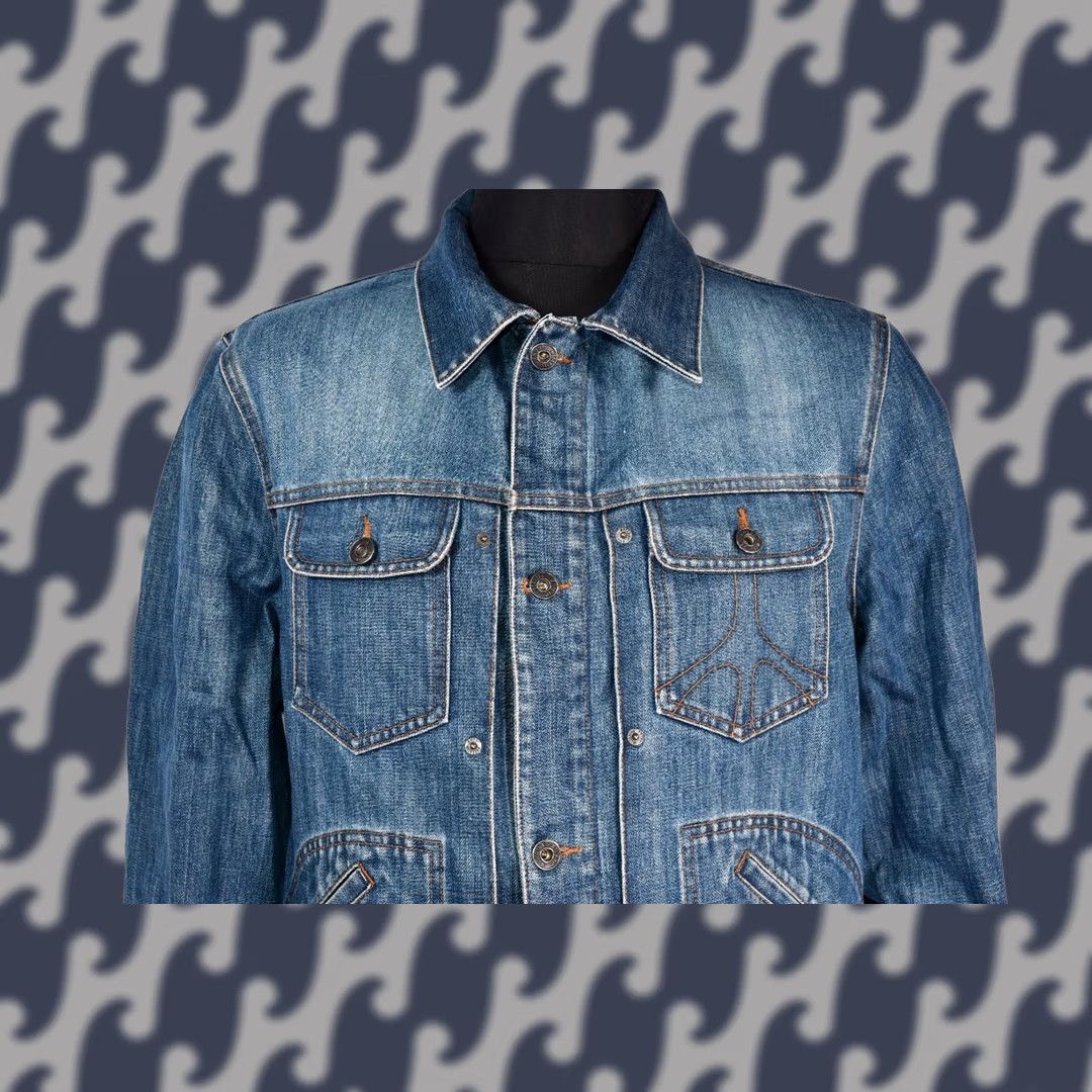 Moschino VINTAGE MOSCHINO Denim Jacket Mens USA 36, Blue, Cotton, 100% Cotton, Button Zip, Solid, Size 36, Made in Italy, Moschino Jacket, Casual Mens Size US XXS / EU 40 - 1 Thumbnail