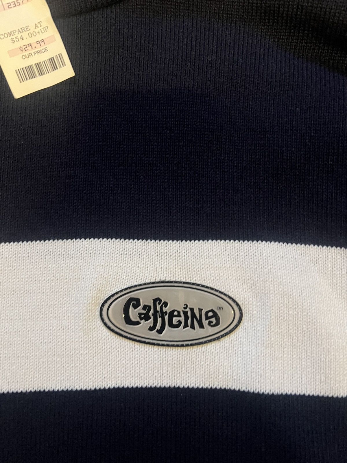 Other Vintage Caffeine Records Navy Knit Pullover Sweater Size US L / EU 52-54 / 3 - 2 Thumbnail