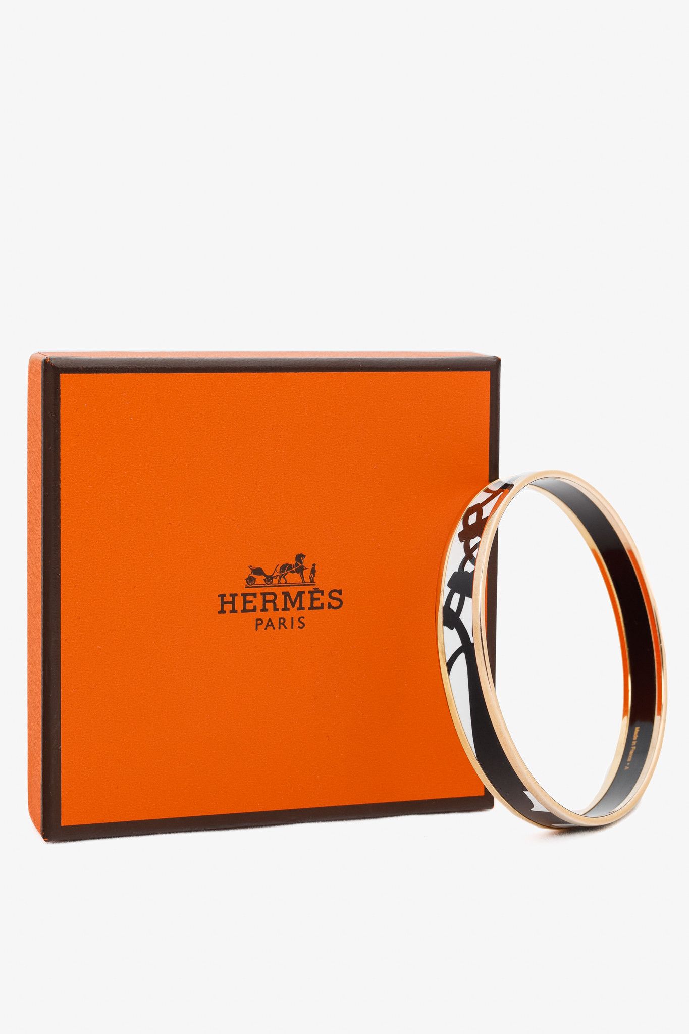 Hermes Hermes Brides de Gala White & Black Enamel Tattoo Bangle Size ONE SIZE - 6 Thumbnail
