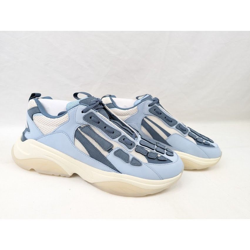 Amiri o1rshd1 Bone Runner Low-Top Sneakers in Baby Blue Size US 12 / EU 45 - 12 Thumbnail