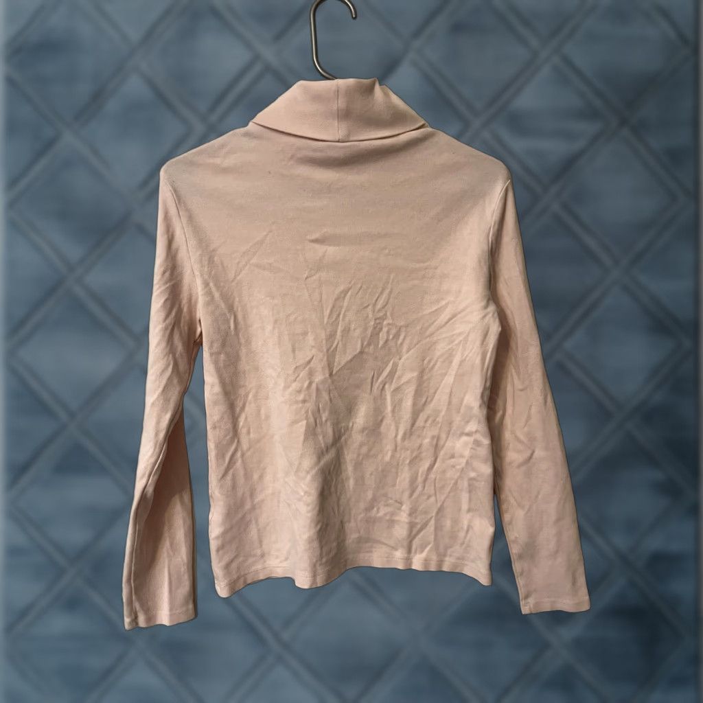 Tommy Hilfiger Tommy Hilfiger Turtleneck Top Women Size Medium Pink 100% Cotton Long Sleeve Size M / US 6-8 / IT 42-44 - 1 Thumbnail