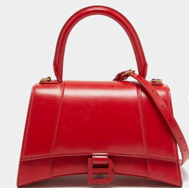 image of Balenciaga Oc11Z10224 Size: Os Hourglass Small Handle In Red, Women's