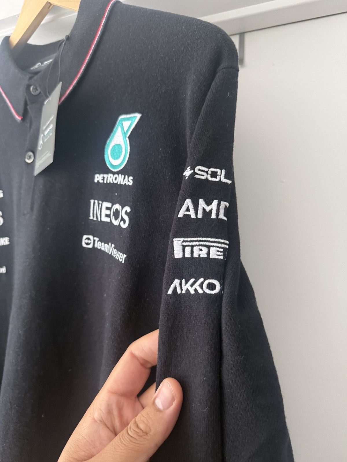 Mercedes-Benz Men's Black Mercedes-AMG Petronas F1 Team 2024 Polo XXL Size US XXL / EU 58 / 5 - 4 Thumbnail
