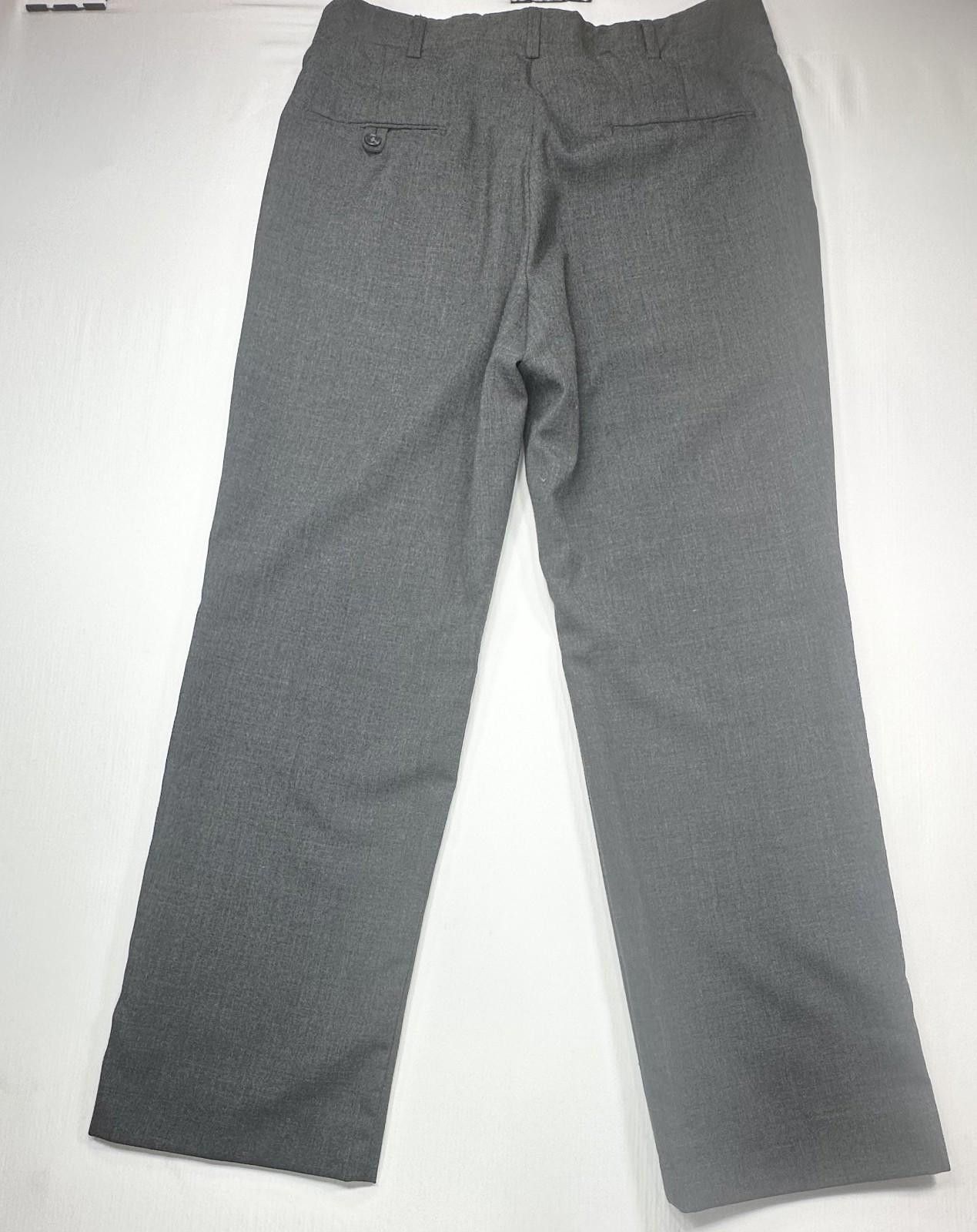 London Fog London Fog Flat Front Polyester/Wool Dress Pants Gray 34/30 Size US 34 / EU 50 - 2 Thumbnail