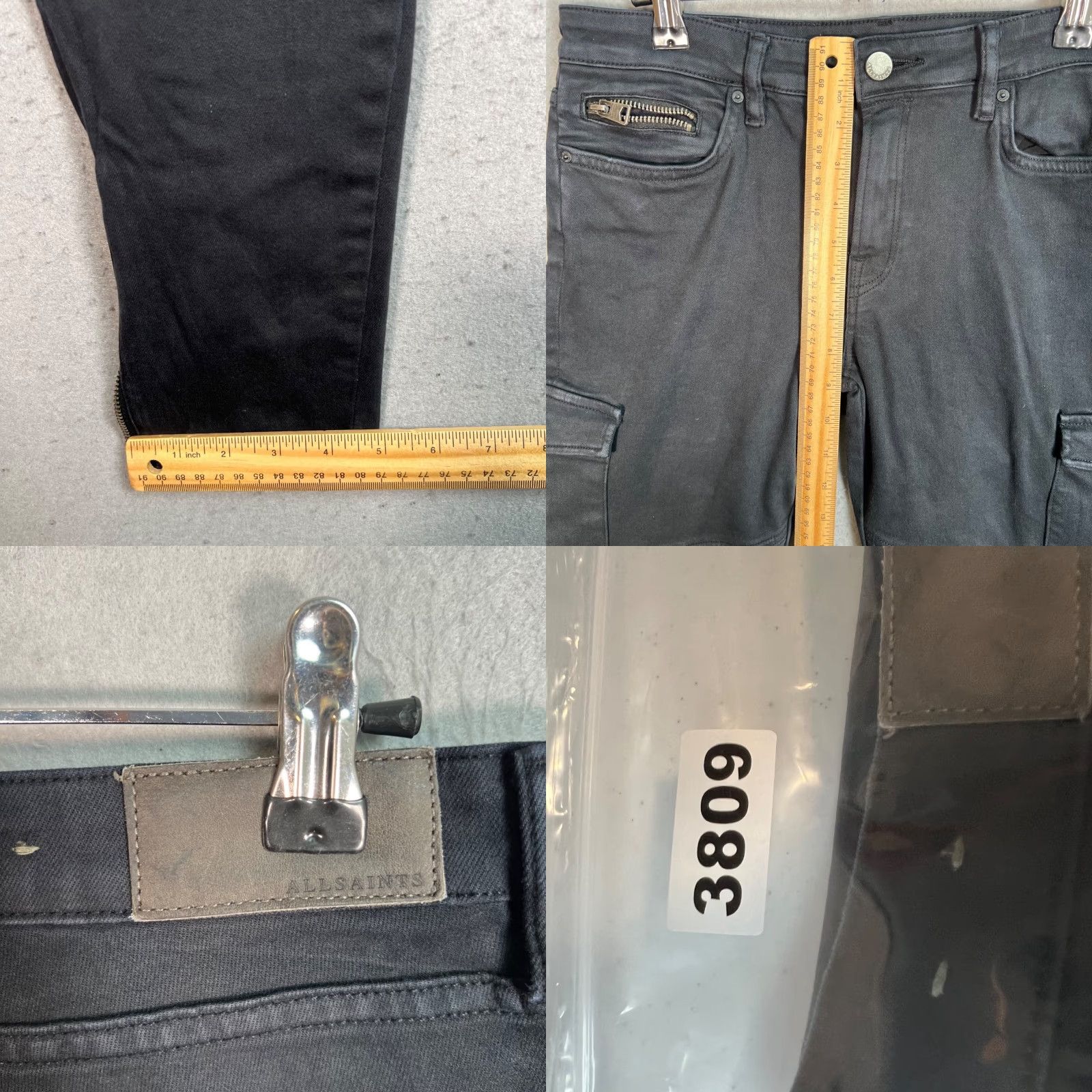 Allsaints AllSaints Womens 30 Gwen Skinny Cargo Jeans Black Cotton Blend Pants Size 30" / US 8 / IT 44 - 8 Thumbnail