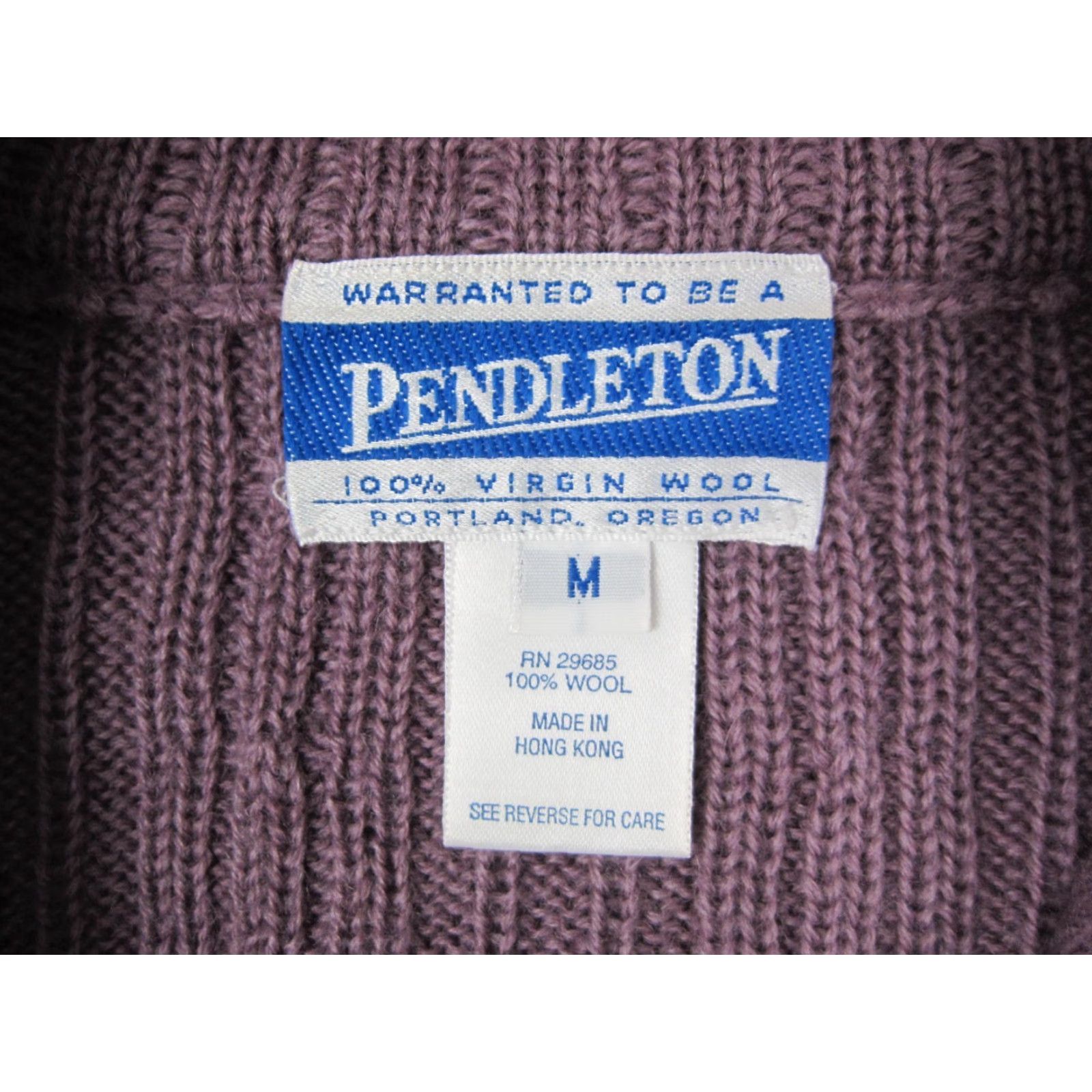 Pendleton VINTAGE Pendleton Cardigan Womens M Purple Wool Knit Sweater Full Zip 80s 90s City Classic Size M / US 6-8 / IT 42-44 - 4 Thumbnail