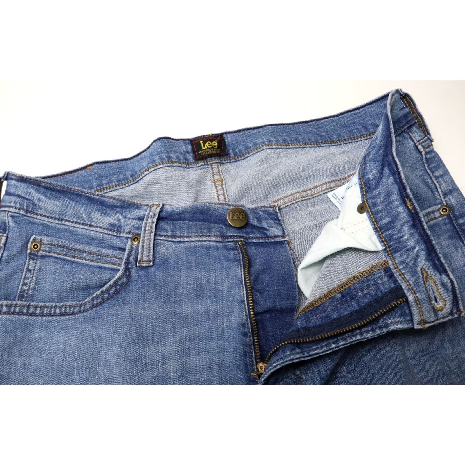 Lee LEE Luke Jeans Men’s W32/L30 Blue Denim Whiskers Faded Zip Fly Slim Classic Jeans Mens Size US 32 / EU 48 - 4 Thumbnail