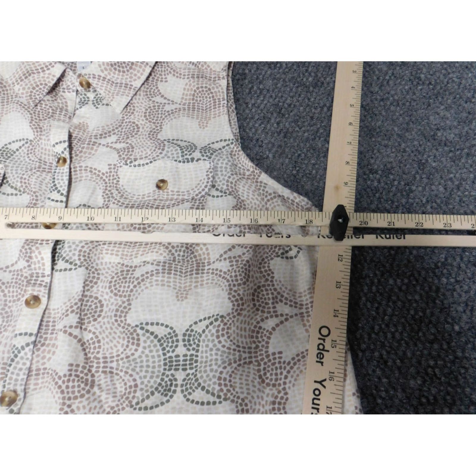 Apt. 9 Apt 9 Womens Blouse L Beige Button-Up Sleeveless Crew Neck Casual Tunic Regular Womens Size L / US 10 / IT 46 - 4 Thumbnail