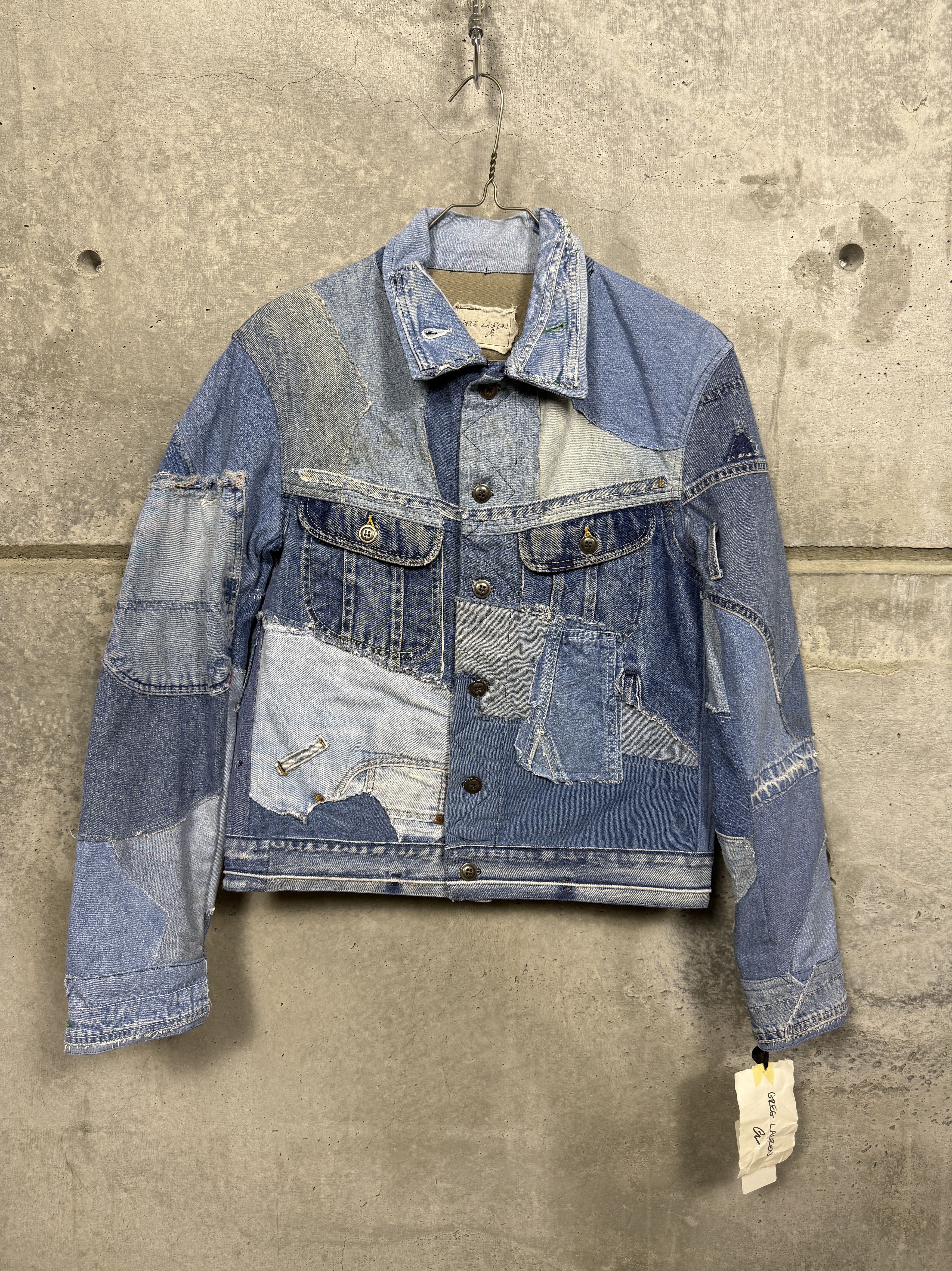Greg Lauren Greg Lauren Reconstructed Vintage Denim Scrap Trucker ...