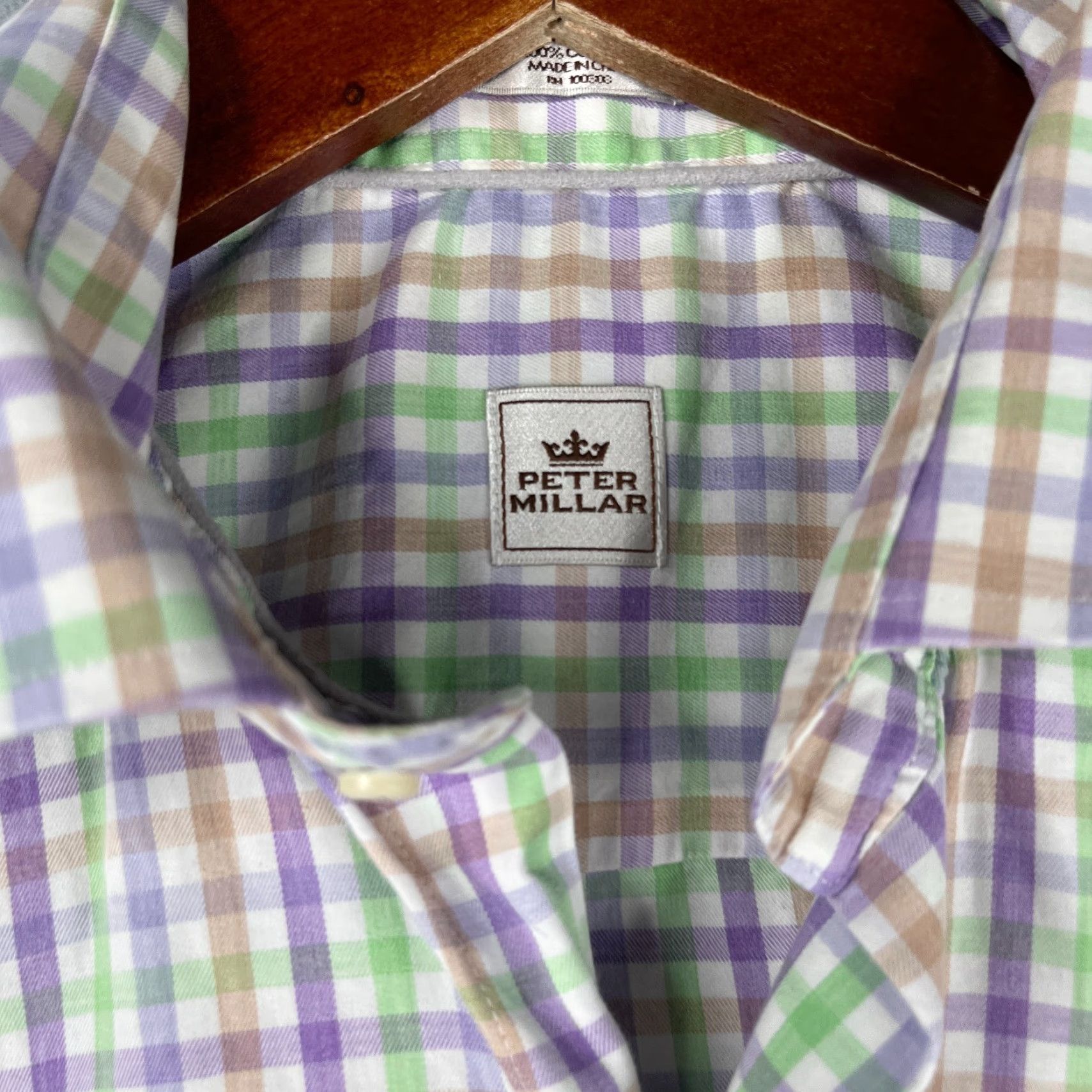 Peter Millar Peter Millar Shirt Large Multicolor Check Long Sleeve Button-Up Mens Size US L / EU 52-54 / 3 - 4 Thumbnail