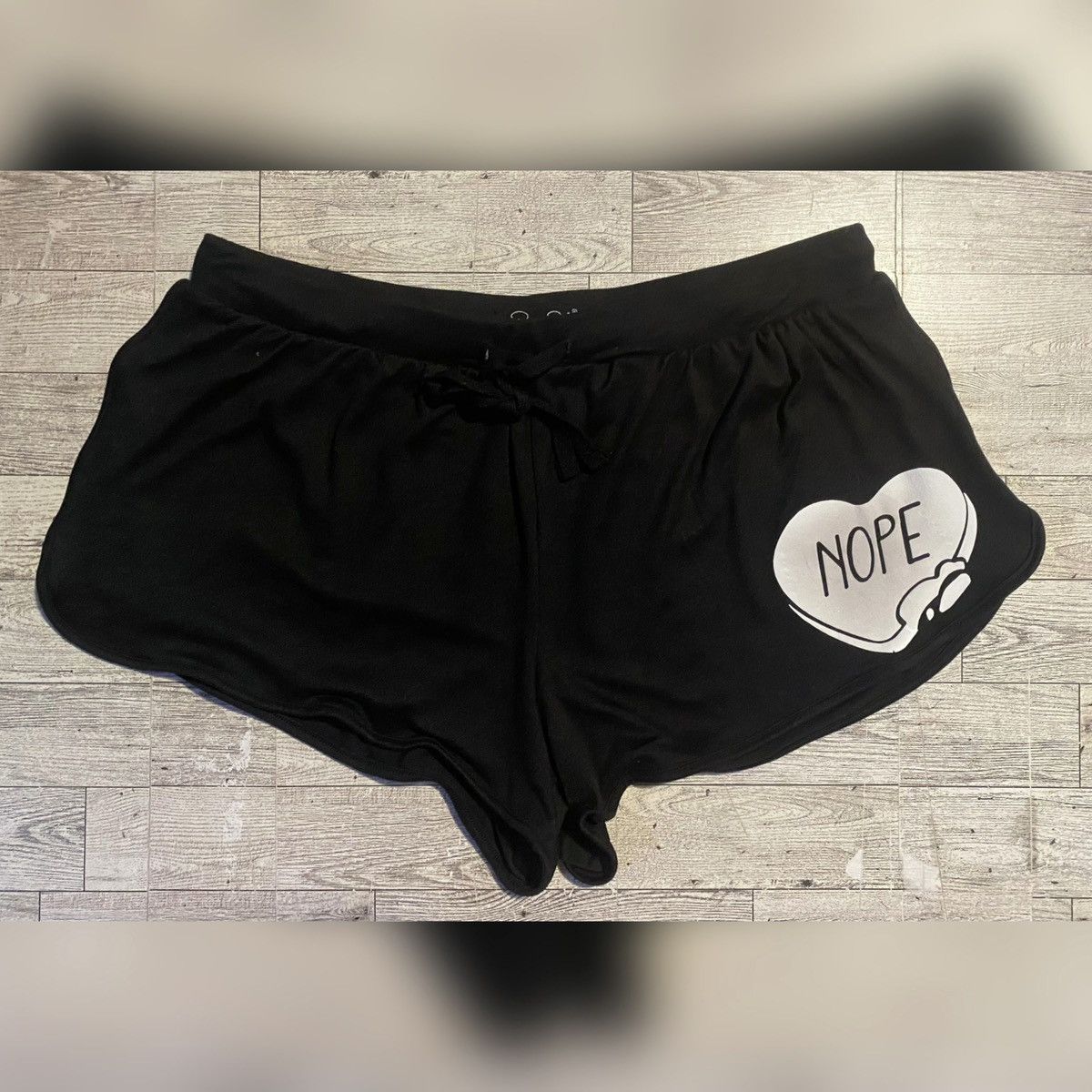 Vintage Rene Rafe, Retro, Candy Hearts “Nope”, Upcycled Sleep Shorts Size 32" / US 10 / IT 46 - 3 Thumbnail