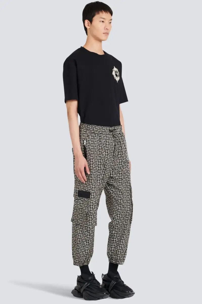 Balmain o1y0426 Cargo Pant in Black/White Size US 34 / EU 50 - 3 Thumbnail