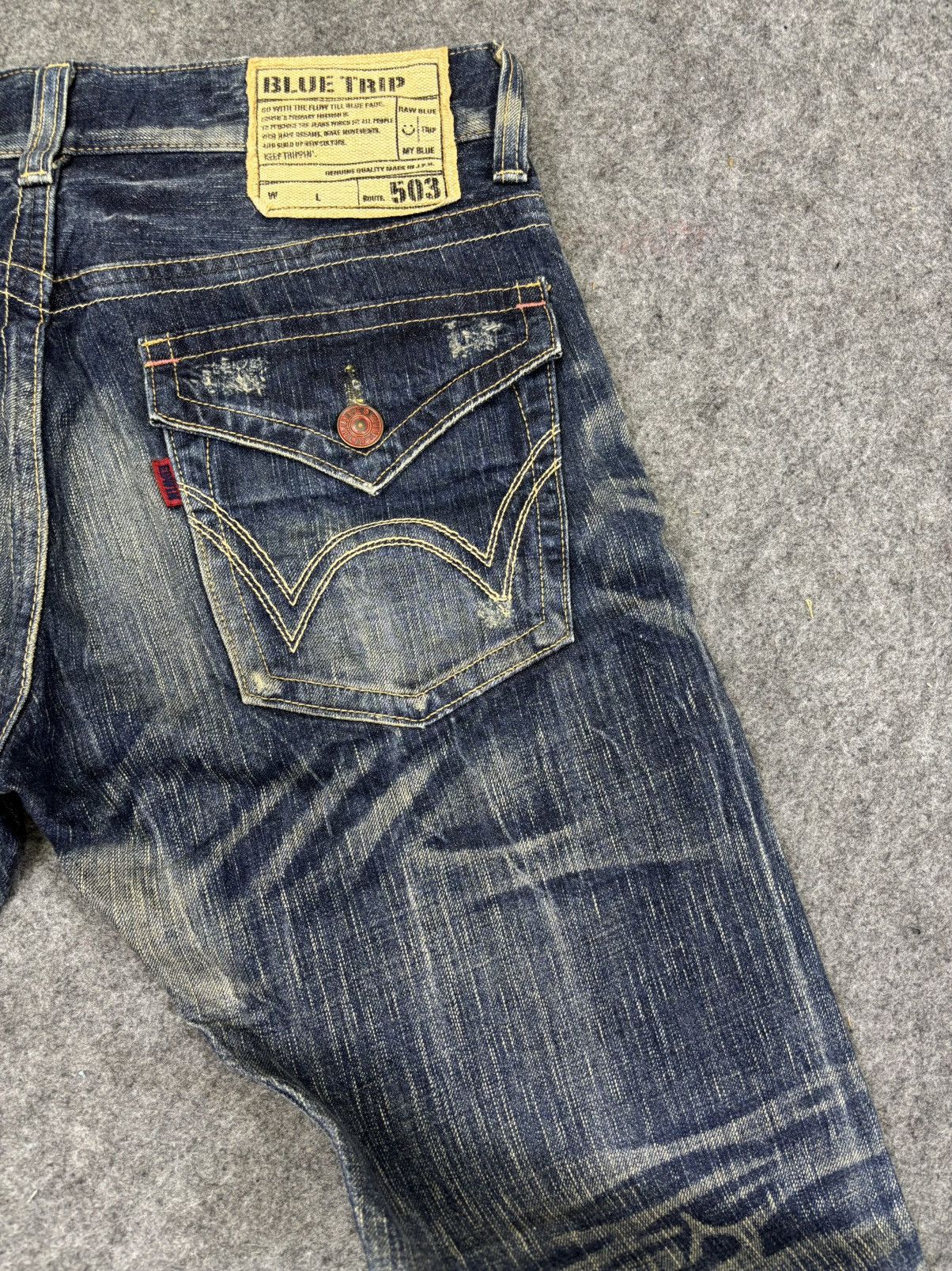 Edwin 💥Flare💥Archival Edwin 503 Full Fades Character Denim F845 Size US 34 / EU 50 - 8 Thumbnail