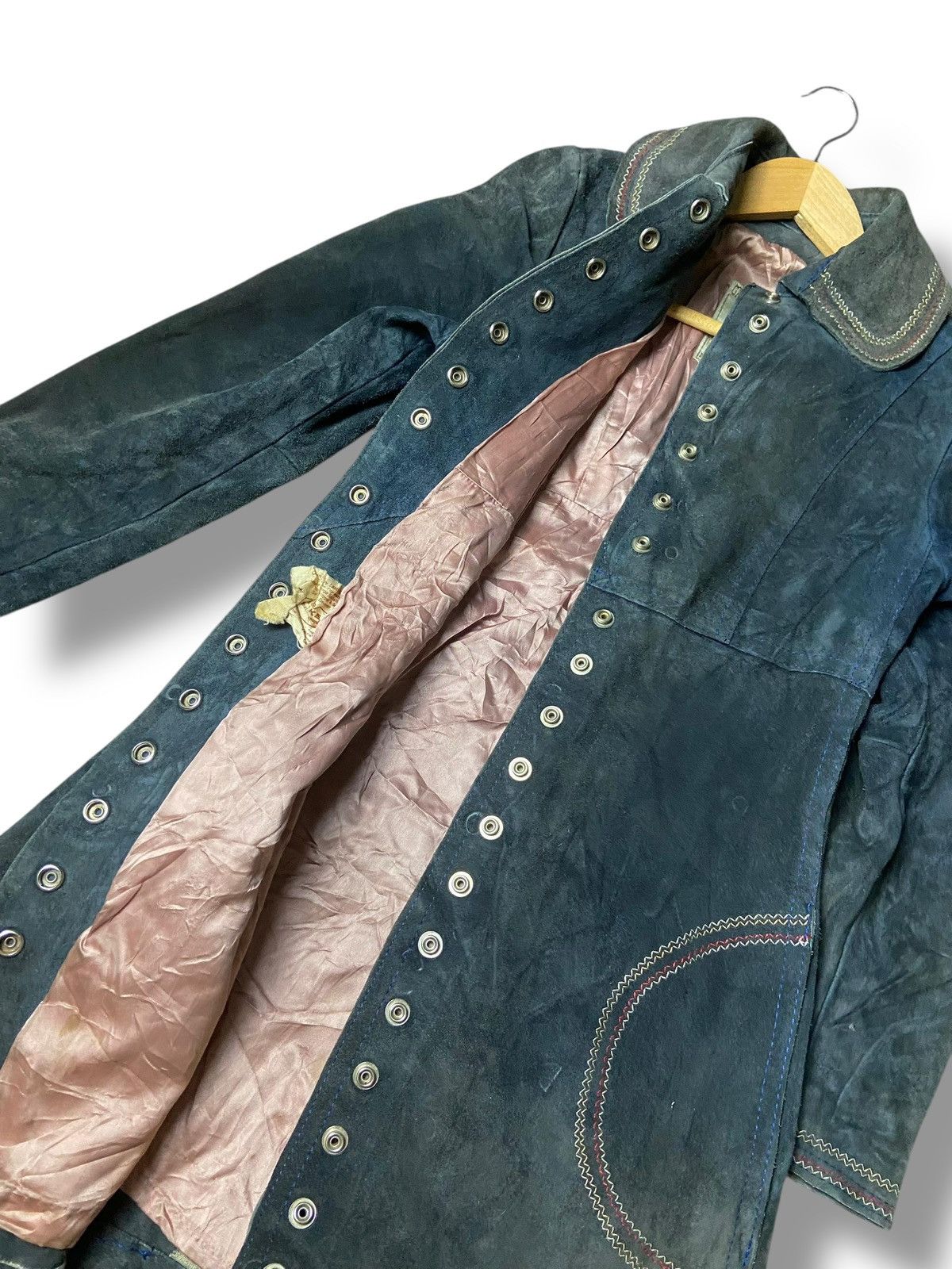 Japanese Brand Vintage Gassy Jack Mercantile Leather Suede Jacket (160) Size XXS / US 00 / IT 34 - 4 Thumbnail