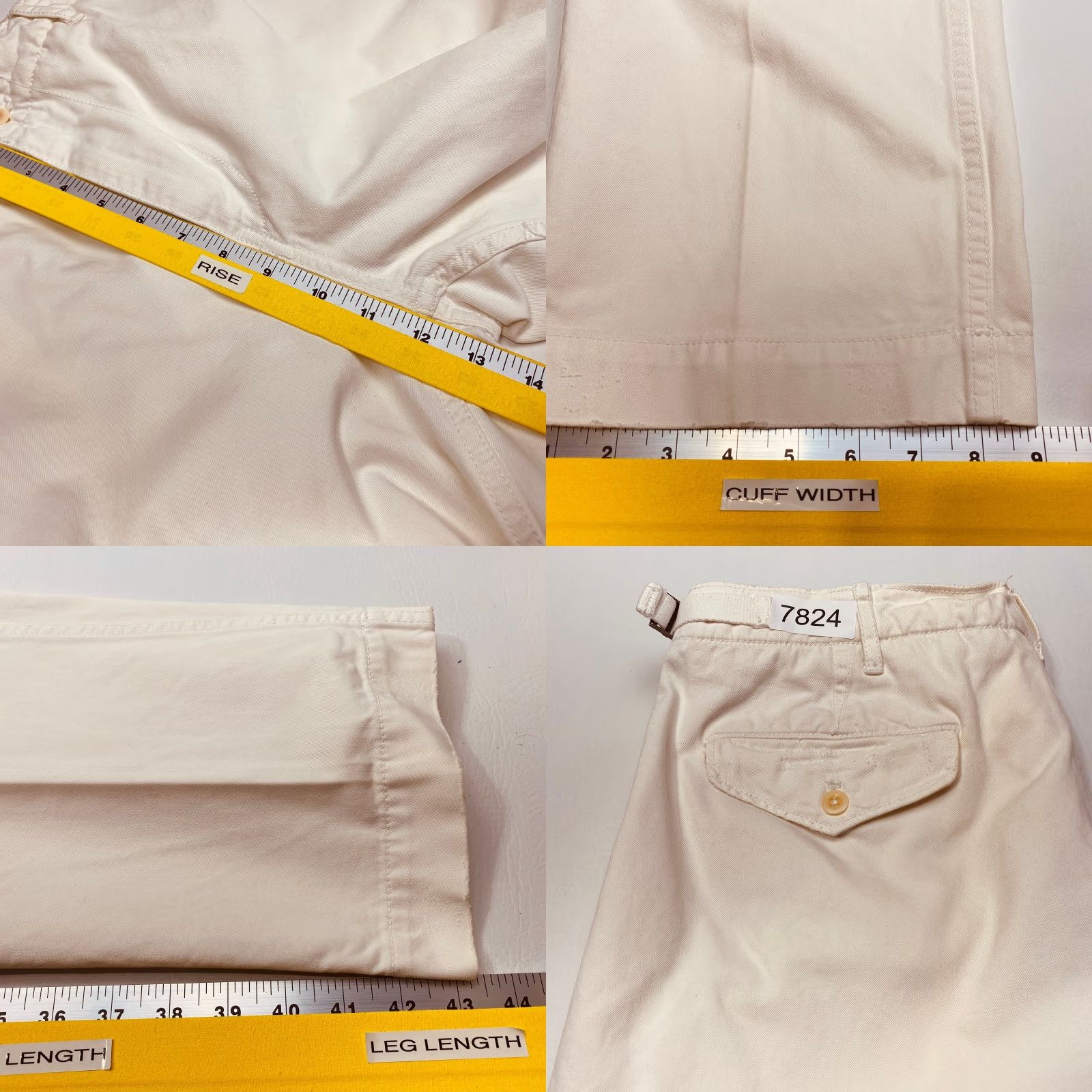 Polo Ralph Lauren VINTAGE Polo Ralph Lauren Pants Mens 36x32 White Adjustable Waist Distressed Cotton Size US M / EU 48-50 / 2 - 10 Thumbnail