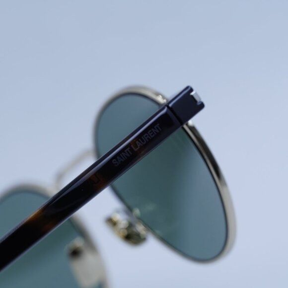 Saint Laurent Paris Saint Laurent SL707 002 Sunglasses Gold/Havana Round Frame Size ONE SIZE - 10 Thumbnail