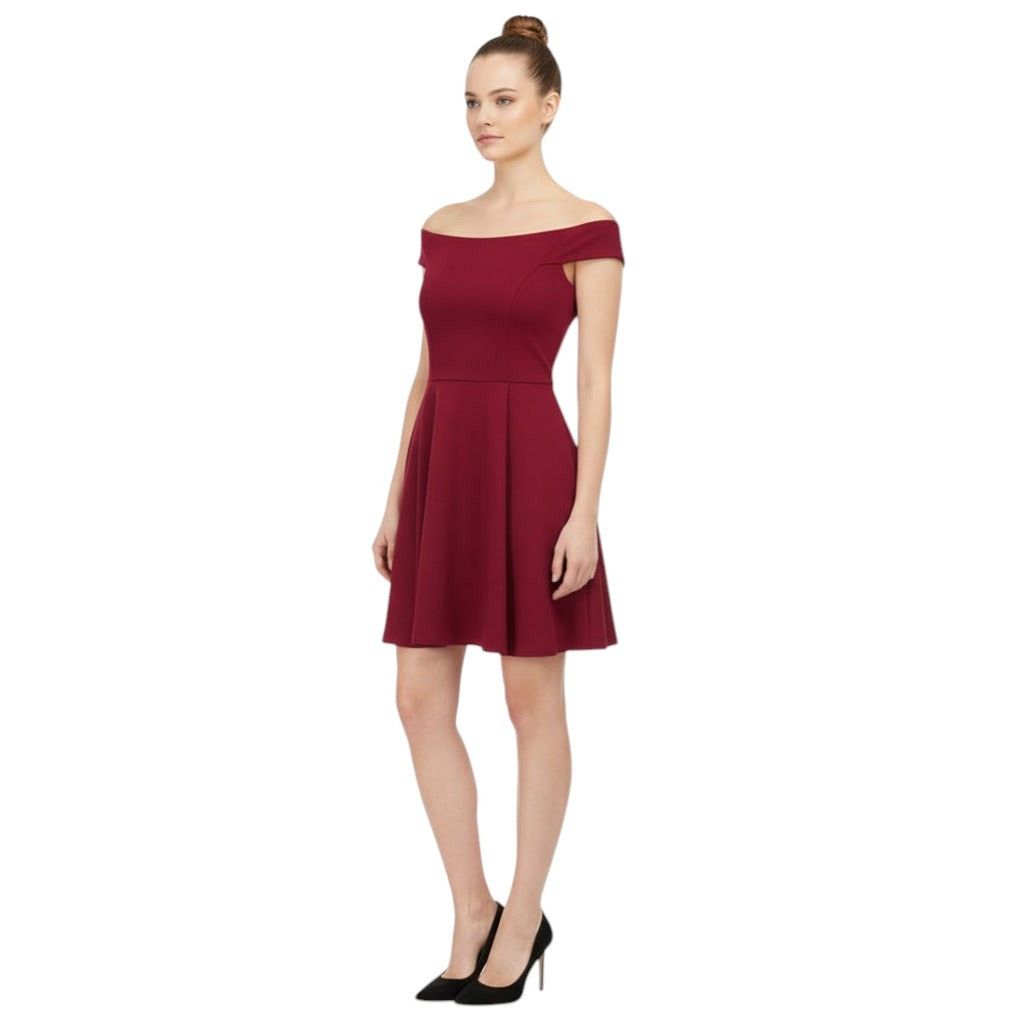 Other Social Couture Wine Red Boat Neck A Line Mini Dress, L Size L / US 10 / IT 46 - 4 Thumbnail