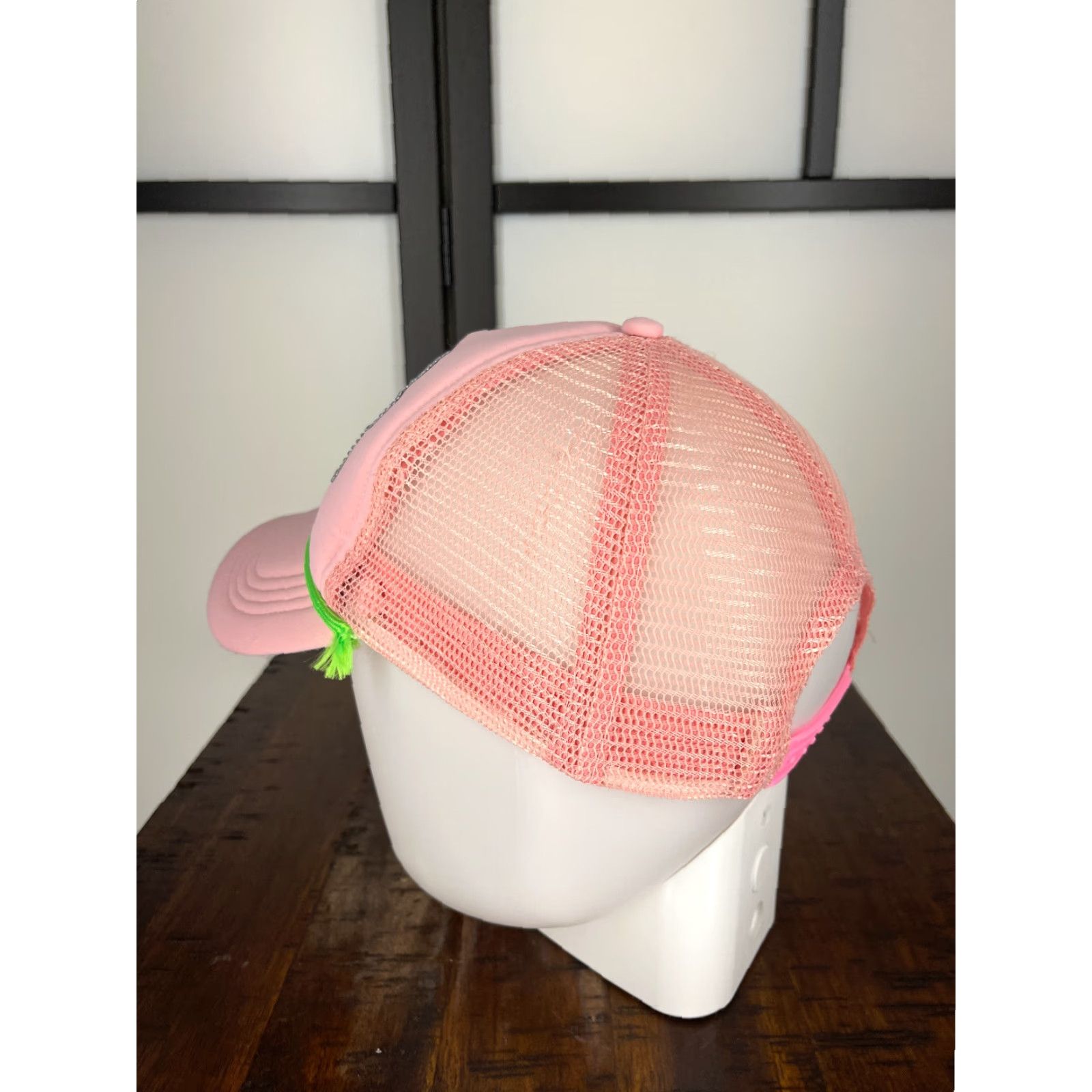 Forever 21 FOREVER 21 Paradise Pink Trucker Hat Cap One Size Adult Bling Jeweled Adjustable Lightweight Beach Seasonal Vintage: No Size ONE SIZE - 6 Thumbnail