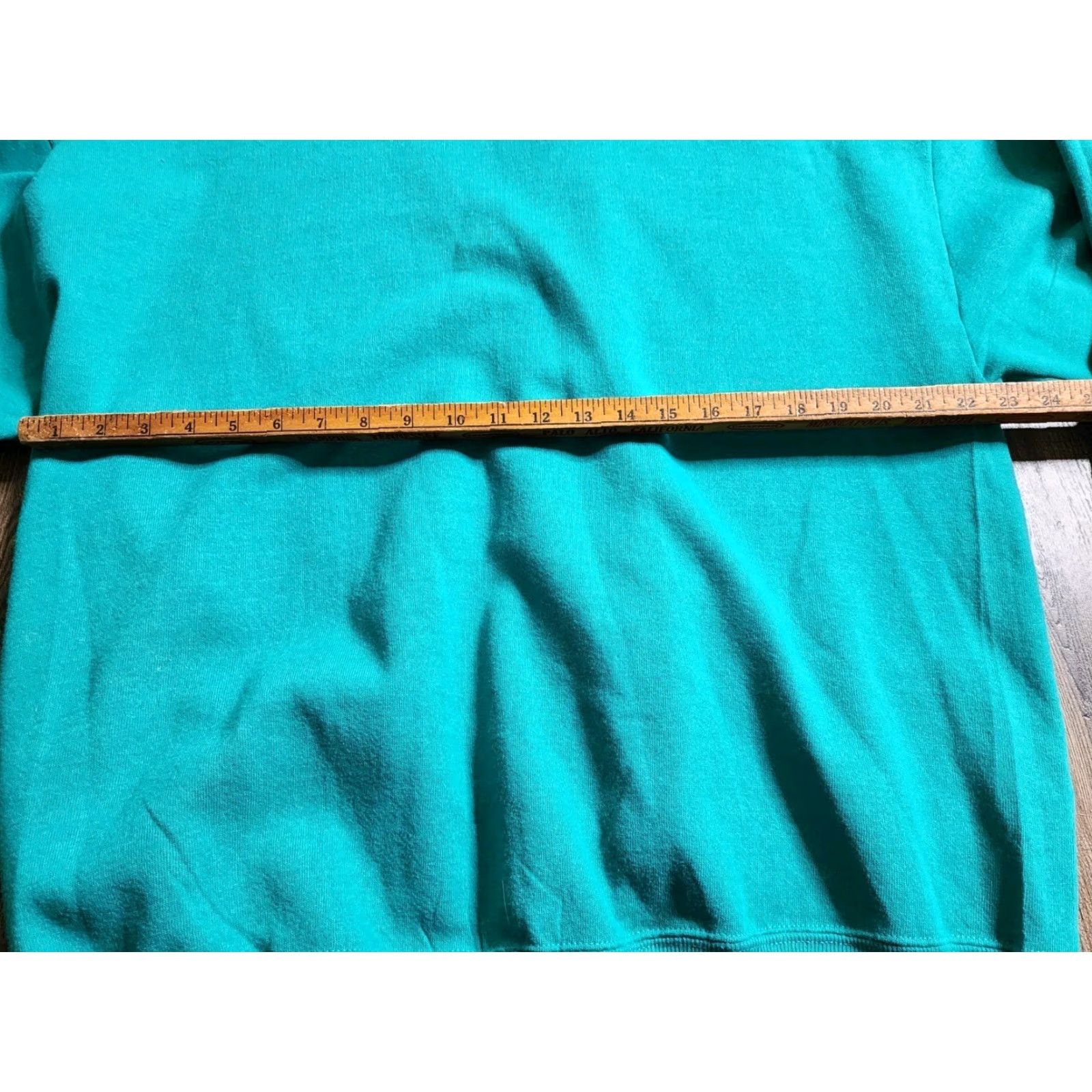Jerzees VINTAGE Jerzees Cardigan Sweatshirt OSFM Green 80s Button V-Neck Long Sleeve Pockets Womens Knit Thermal Cardigan Everyone Size ONE SIZE - 2 Thumbnail