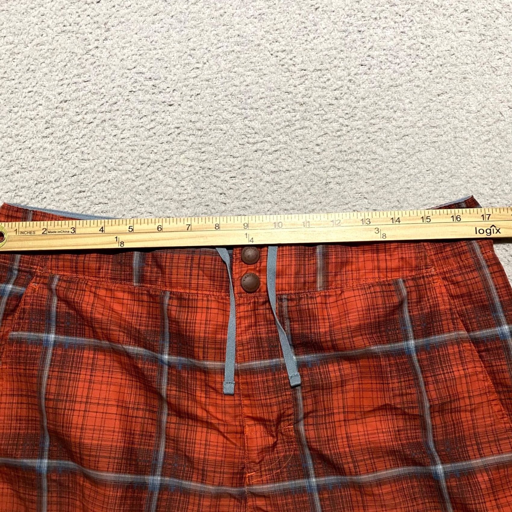 Vintage Columbia Board Shorts Mens sz 34 Orange Plaid Outdoor Beach Pockets Inseam 10" Size US 34 / EU 50 - 7 Thumbnail