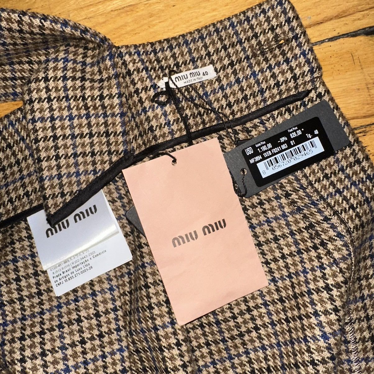 Miu Miu Houndstooth wool overall skirt NWT Size S / US 4 / IT 40 - 9 Thumbnail