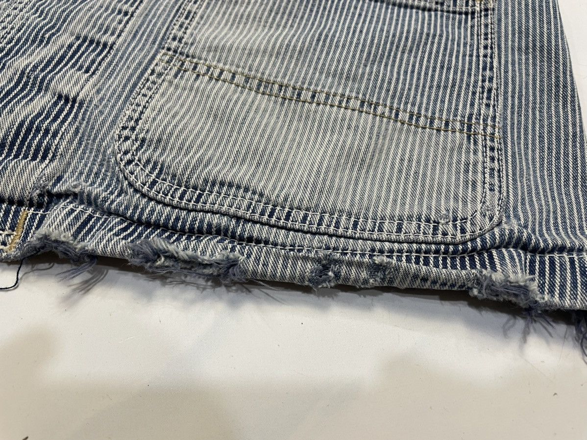 Japanese Brand Sweet Camel Denim Worker Pinstripes Distressed Jacket Size US S / EU 44-46 / 1 - 6 Thumbnail
