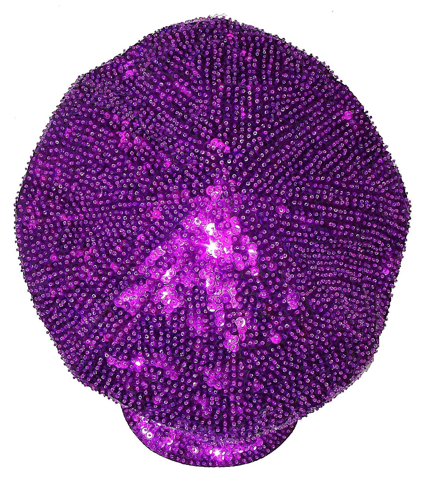 Designer Sequin Beaded Brando Cap Purple Size ONE SIZE - 1 Preview