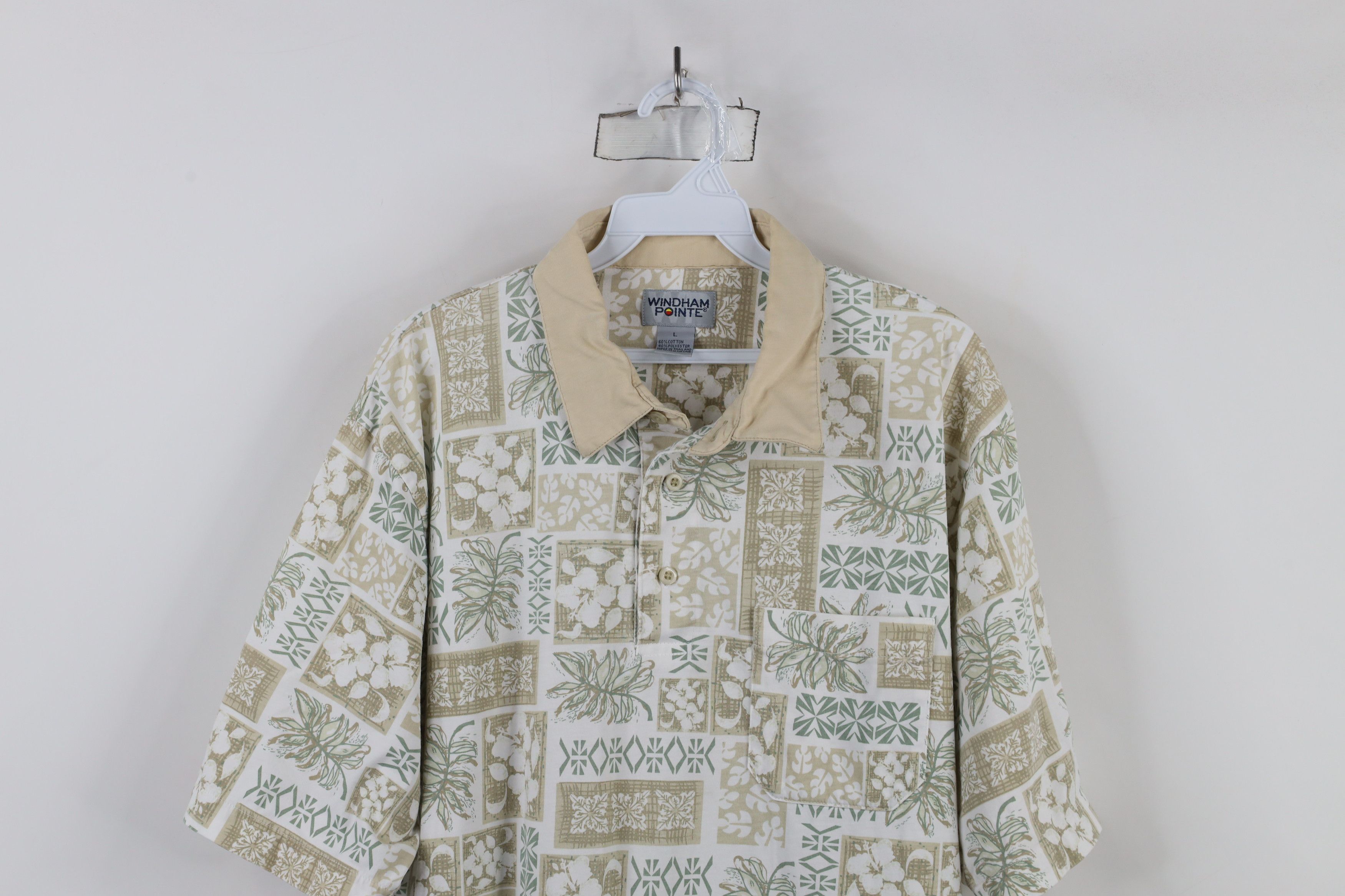 Vintage Vintage 90s Streetwear Floral All Over Print Polo Shirt Size US L / EU 52-54 / 3 - 2 Thumbnail