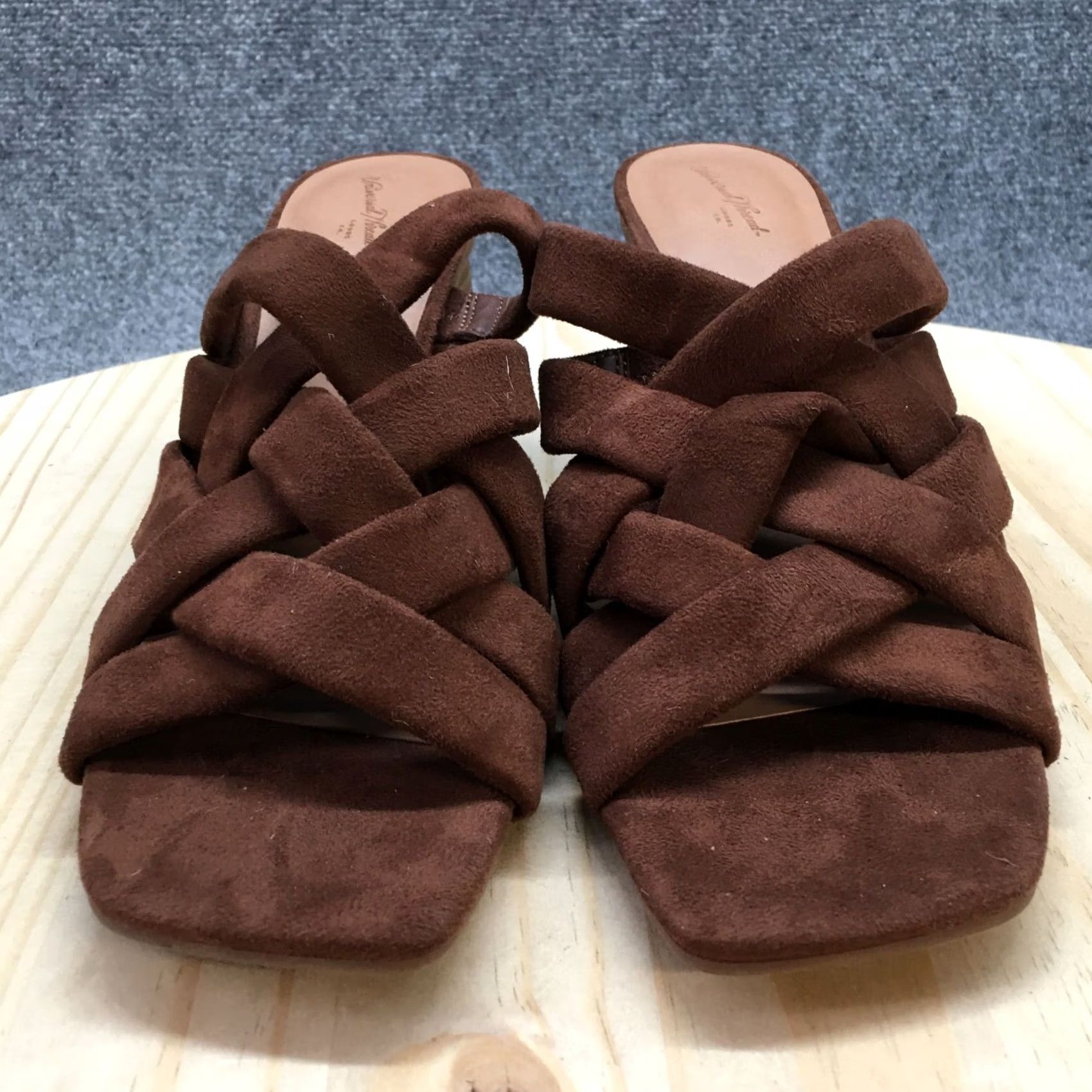 Vintage Universal Thread Sandals Womens 9.5 Slides Brown Block Heels Open Toe Casual Shoes Size US 10 / IT 40 - 5 Thumbnail