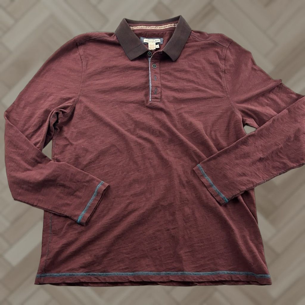 Carbon2Cobalt VINTAGE Carbon 2 Cobalt Long Sleeve Button Front Rugby Shirt Mens M Red Size US M / EU 48-50 / 2 - 1 Thumbnail