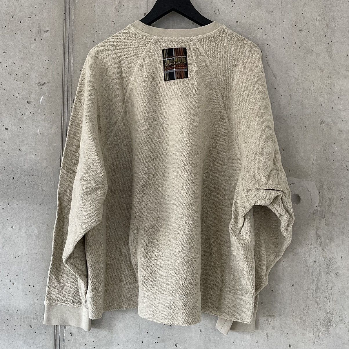 image of Acne Studios Farmy Teddy Sweatshirt in Grey, Men's (Size Small)